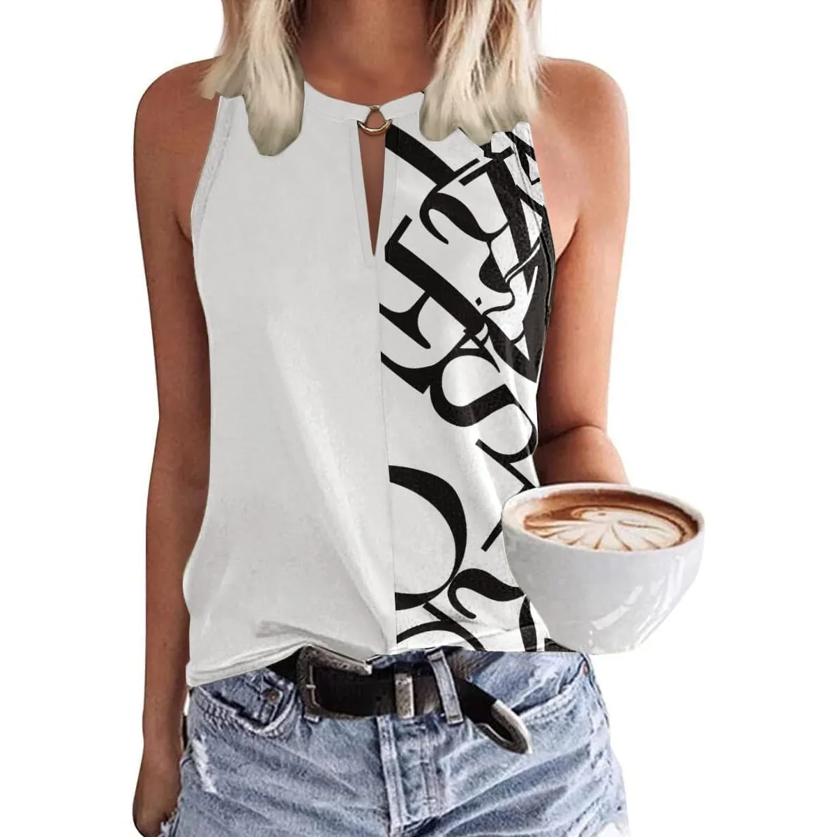 Tanmolo Tops Damen Tank Top Sommer Oberteile Neckholder | Ärmelloses Blusentop, V-Ausschnitt, Leichtes Sommer T-Shirt, …
