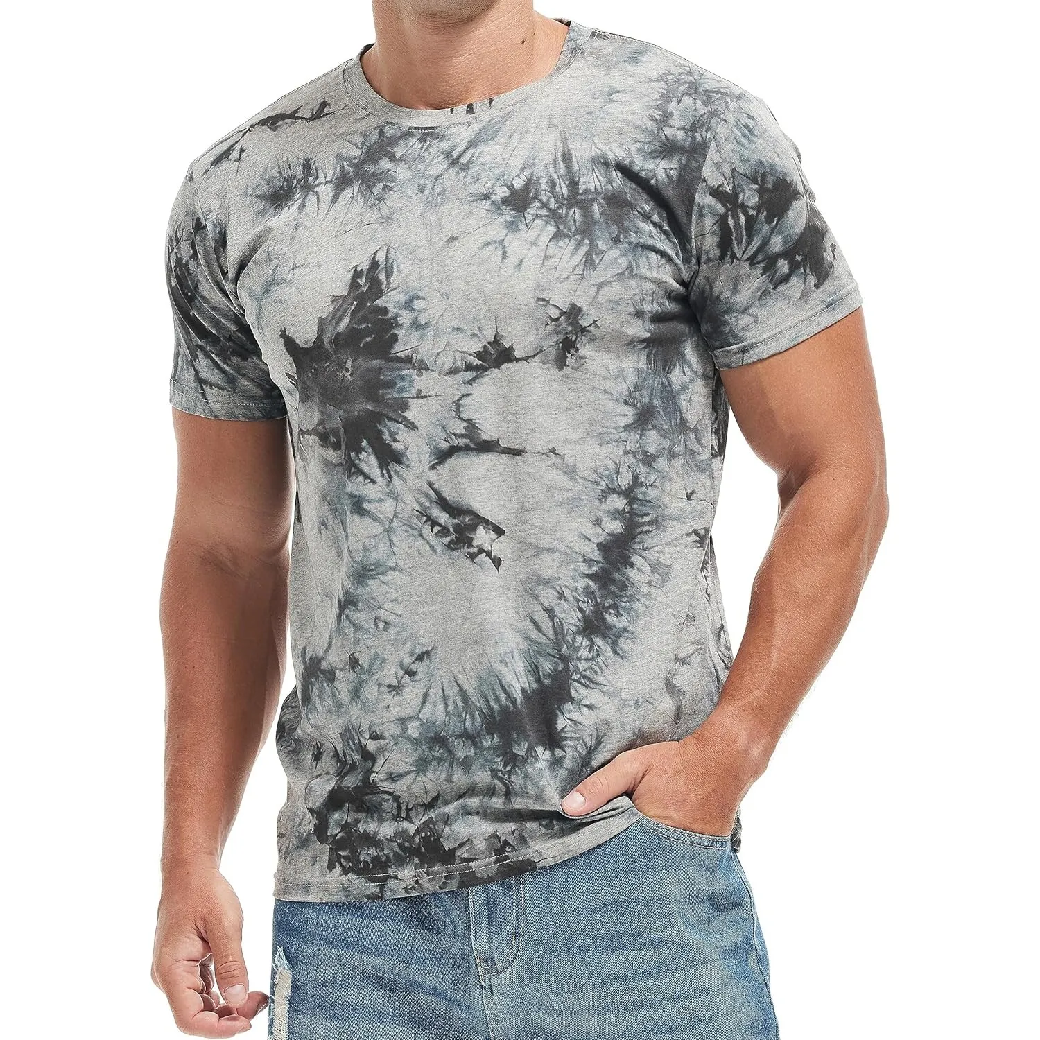 RONOMO Herren T-Shirt 95% Baumwolle 5% Spandex, Mikroelastik, Hautfreundlich