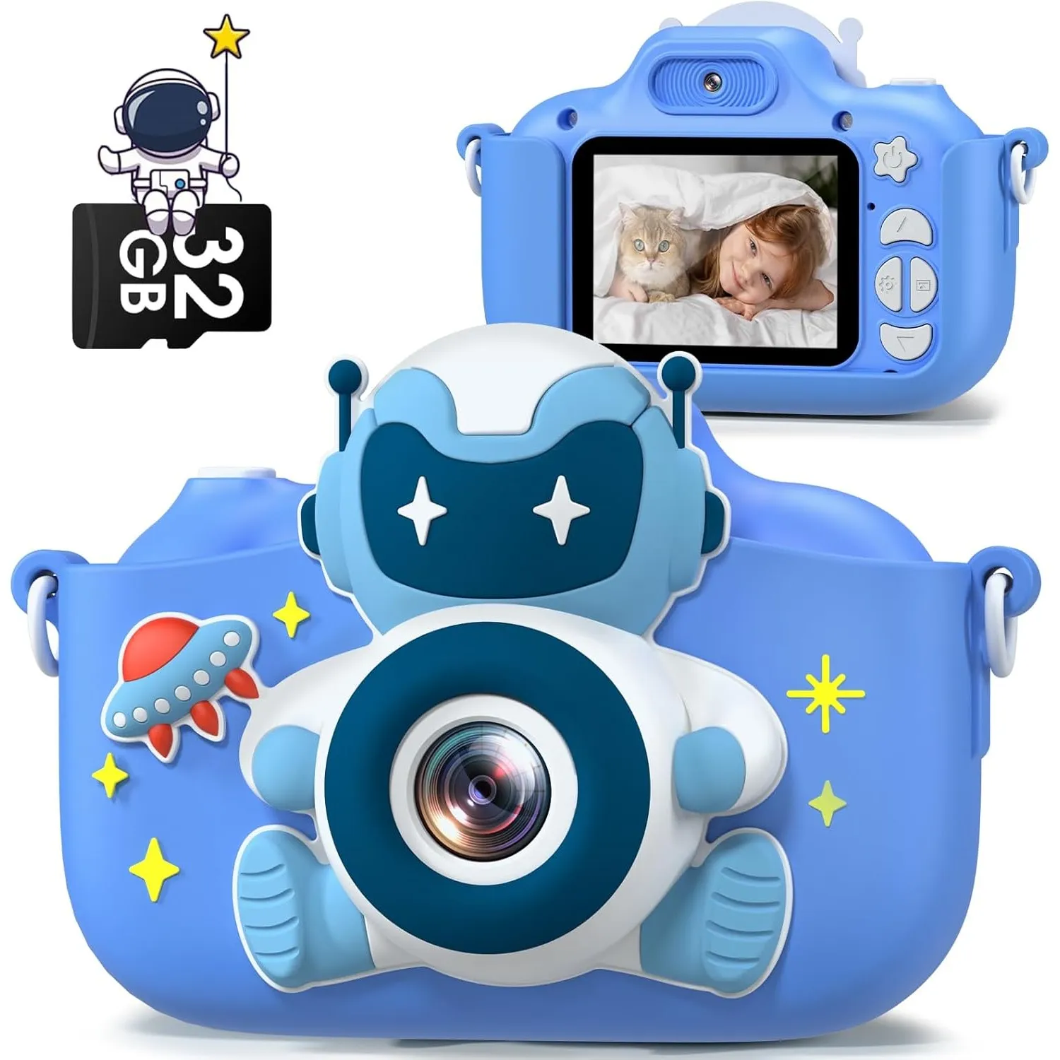 Gofunly Kinderkamera Digitalkamera mit 32G Karte & 2,0-Zoll-Bildschirm | 1080P HD Kinder Kamera mit Selfie, Spielzeug f…
