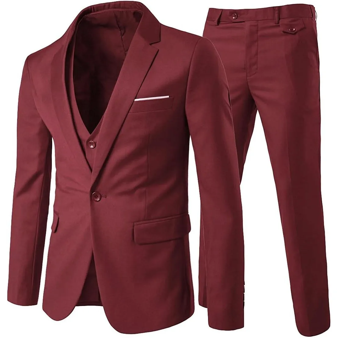 Anzug Herren Slim Fit 3 Teilig Anzüge Herrenanzug Sakko für Hochzeit Business