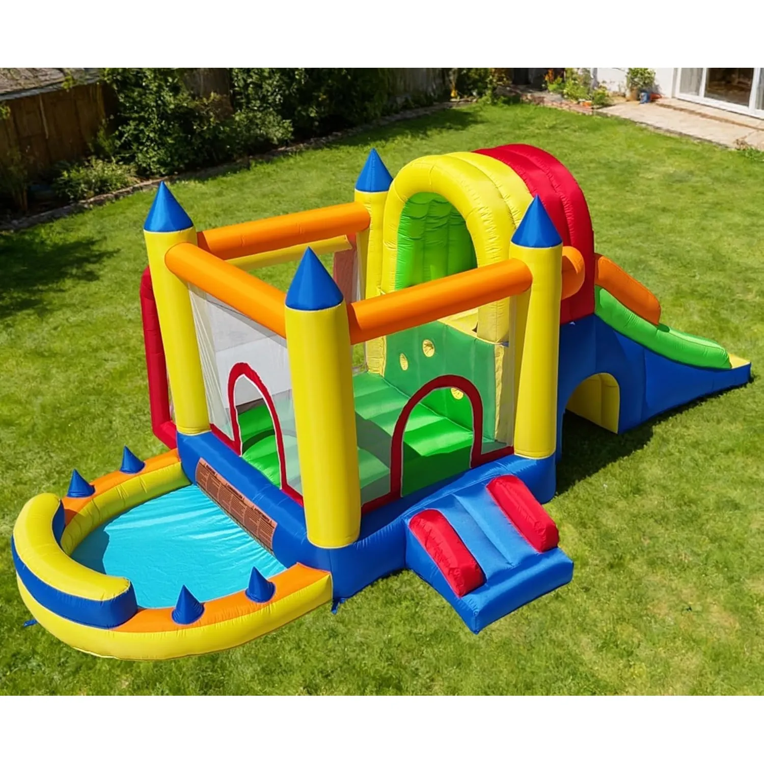 Ballsea Hüpfburg mit Gebläse für Kinder: Sicher, Spaßfördernd, XXL Indoor & Outdoor, mit Rutsche