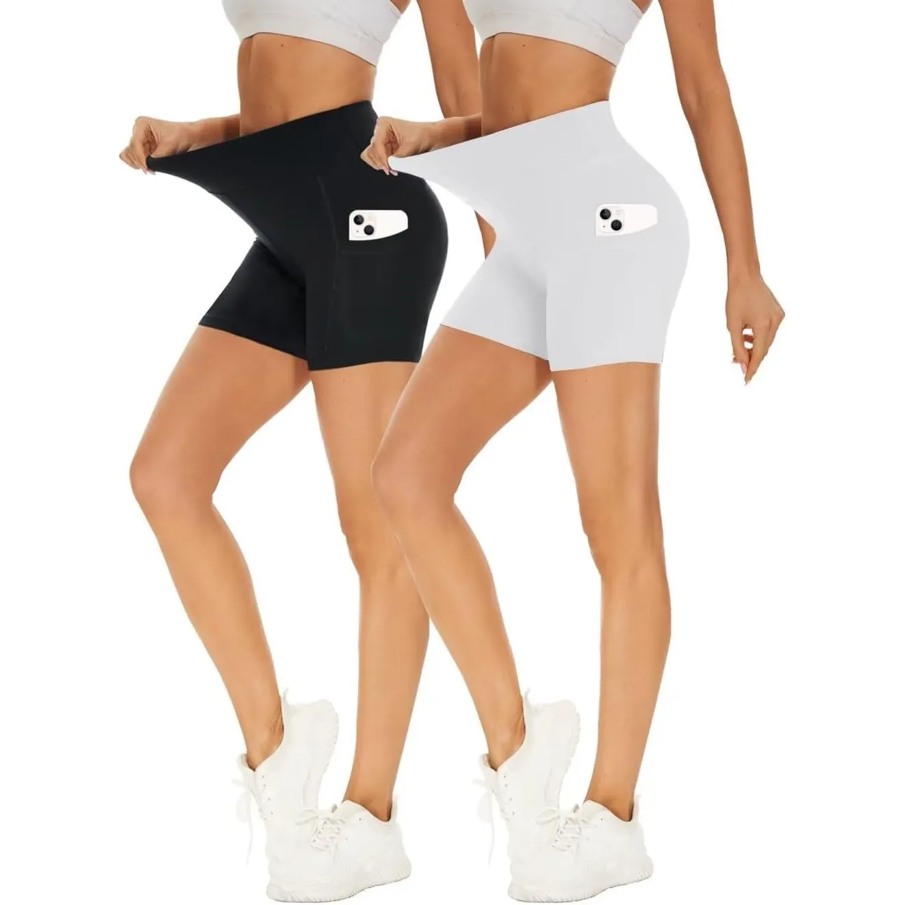 Missluck 2er Pack Radlerhose Damen Hohe Taille Kurz Sporthose Shorts Sommer | Blickdicht Leggings, Hotpants Unter Kleid…