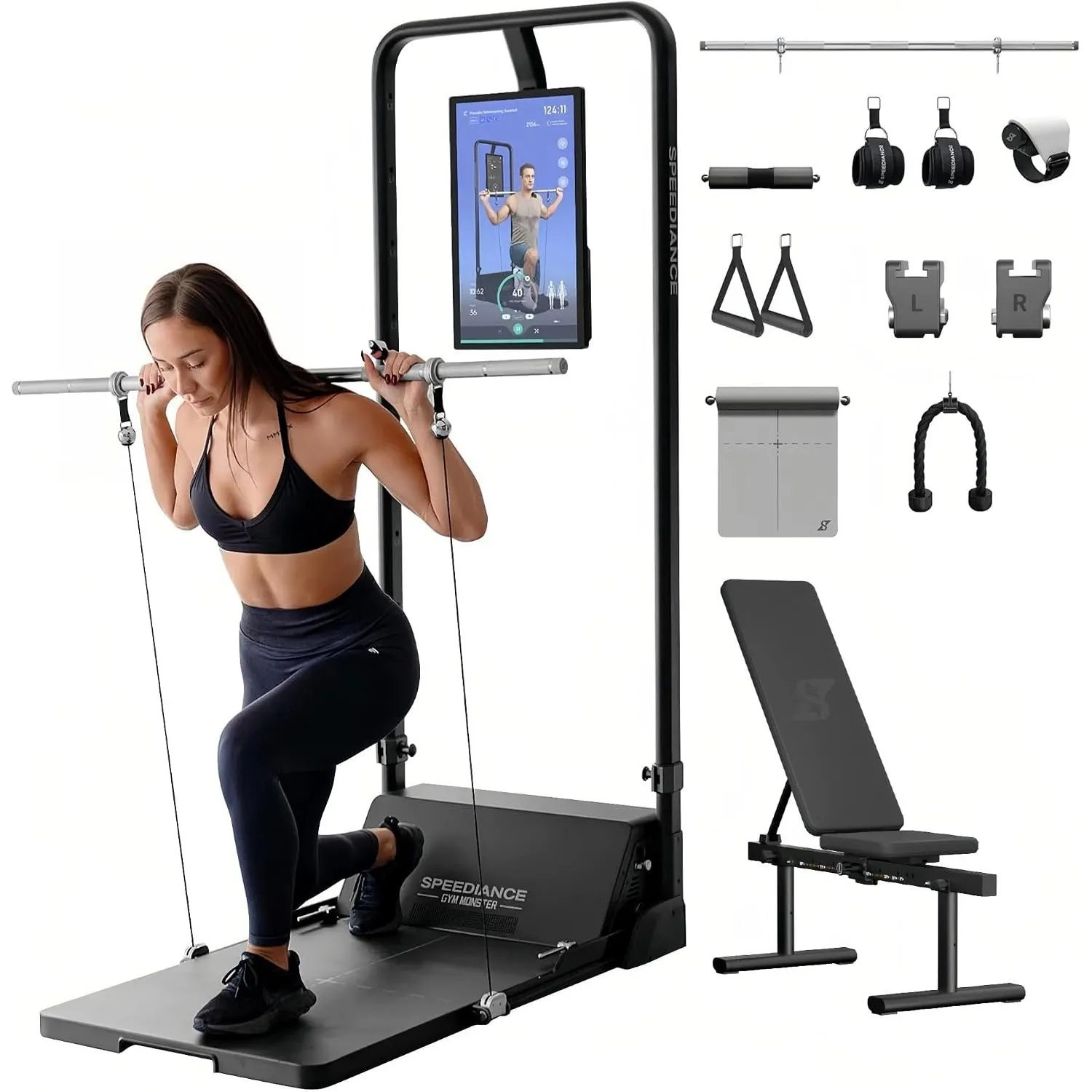 Speediance Smart Home Gym System, Gym Monster Multifunktionale Smith Maschine Home Gym Power Cage, Tragbare Kabelmaschi…