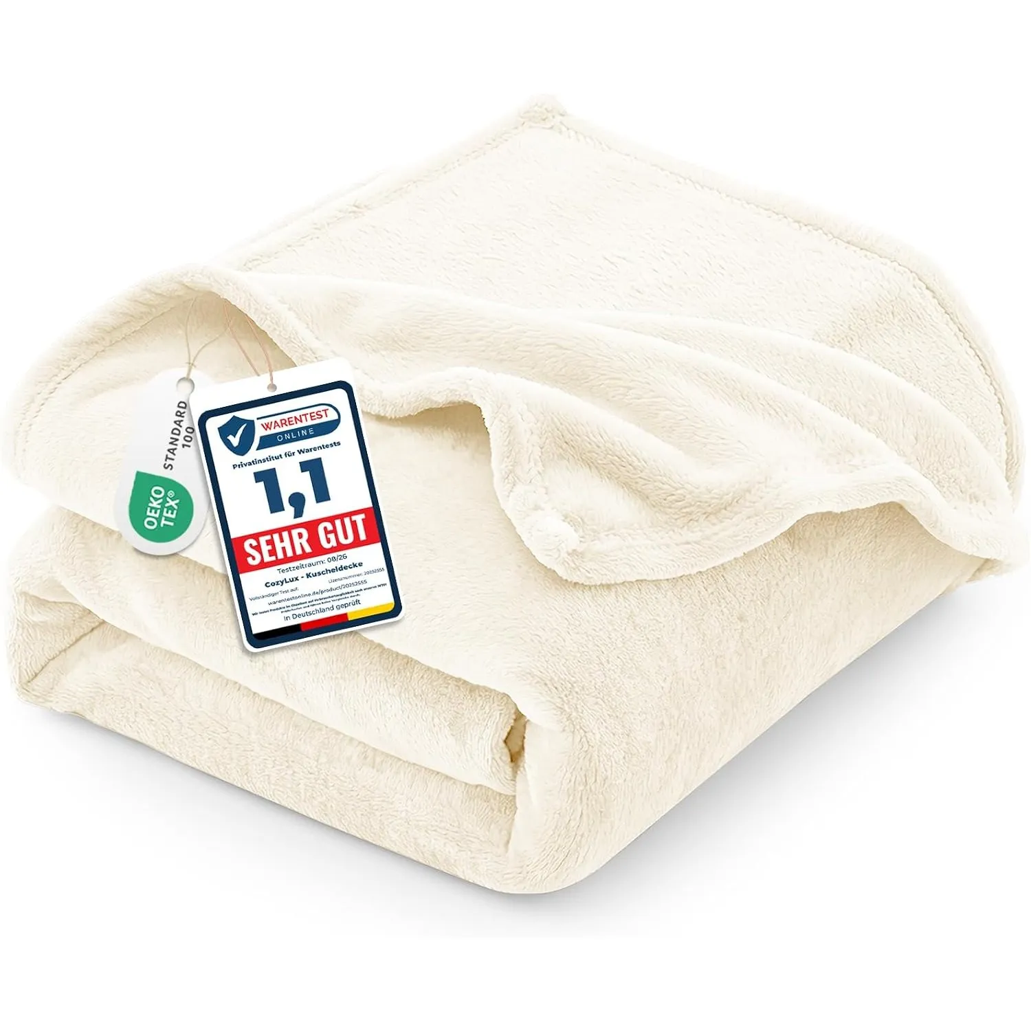 CozyLux Kuscheldecke Flauschig Decke 150x200 cm Creme