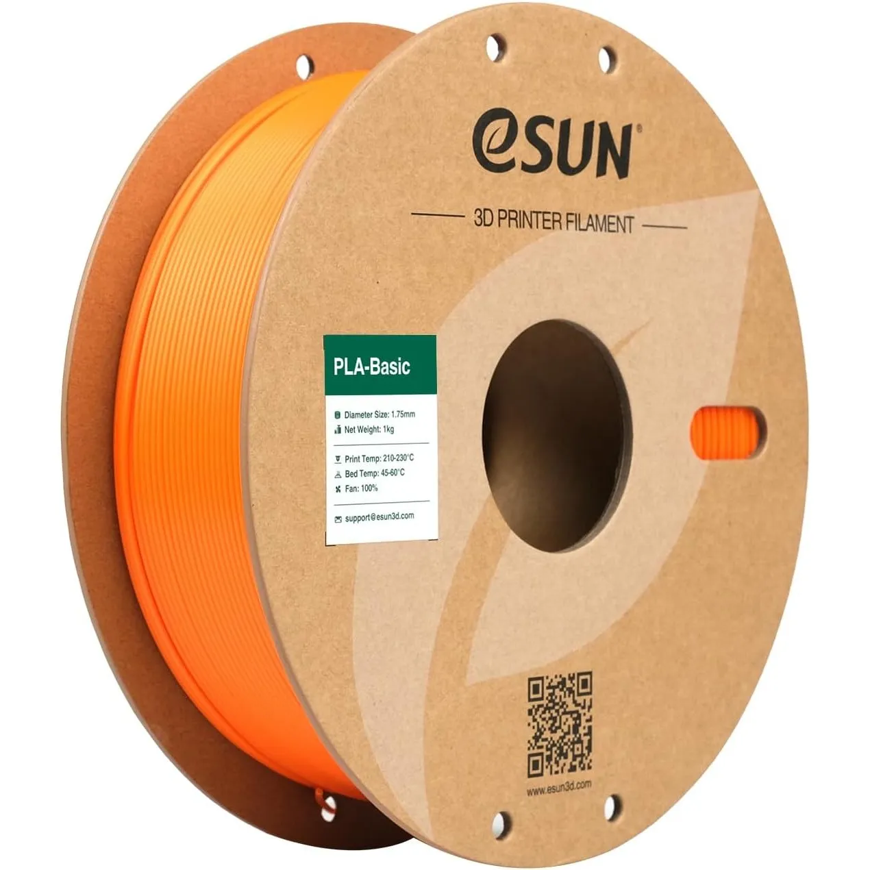 eSUN PLA Basic Filament 1.75mm, Orange, 1KG