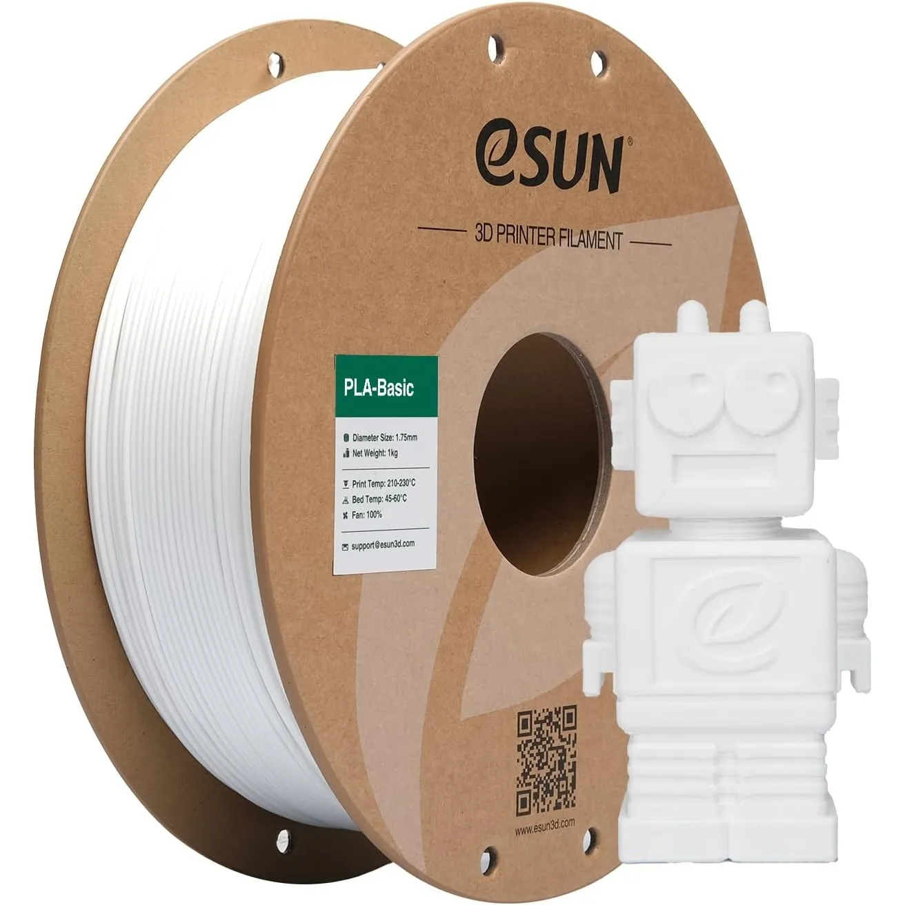 eSUN PLA Filament 1.75mm, PLA Basic 3D Drucker Filament Maßgenauigkeit +/- 0.03mm, 1KG Spule (2.2 LBS) Super Speedy PLA…