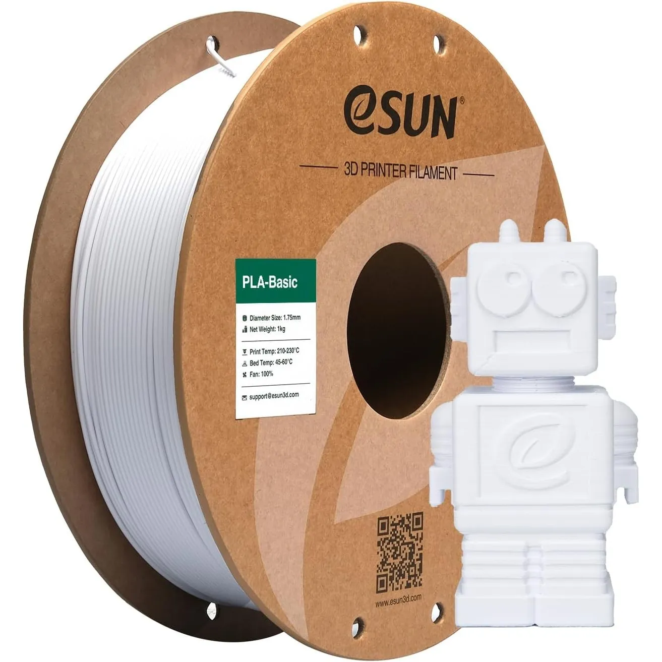 eSUN PLA Filament 1.75mm, PLA Basic 3D Drucker Filament Maßgenauigkeit +/- 0.03mm, 1KG Spule (2.2 LBS) Super Speedy PLA…