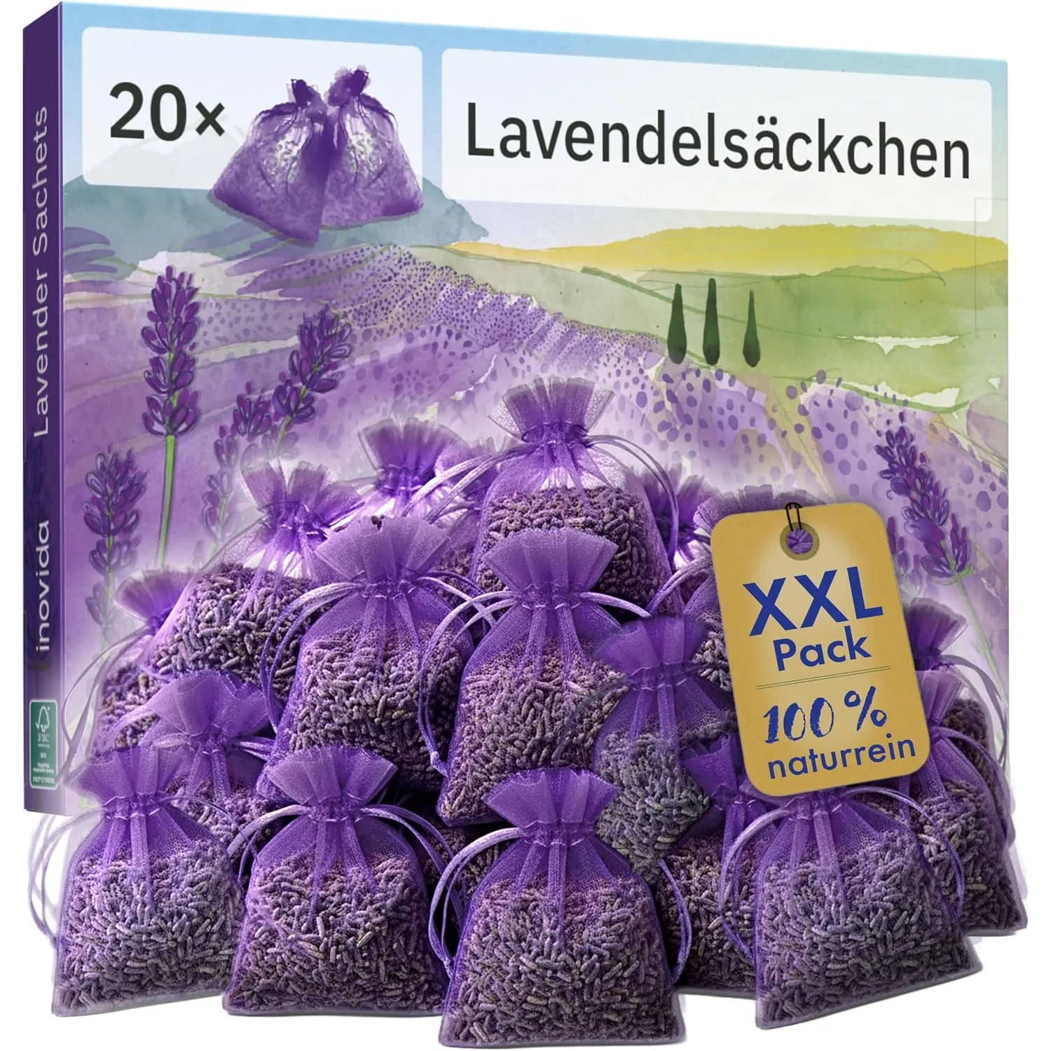 Lavendel Duftsäckchen Kleiderschrank: 20x Echter Lavendel getrocknet – Das Original - Mottenschutz für Kleiderschrank b…