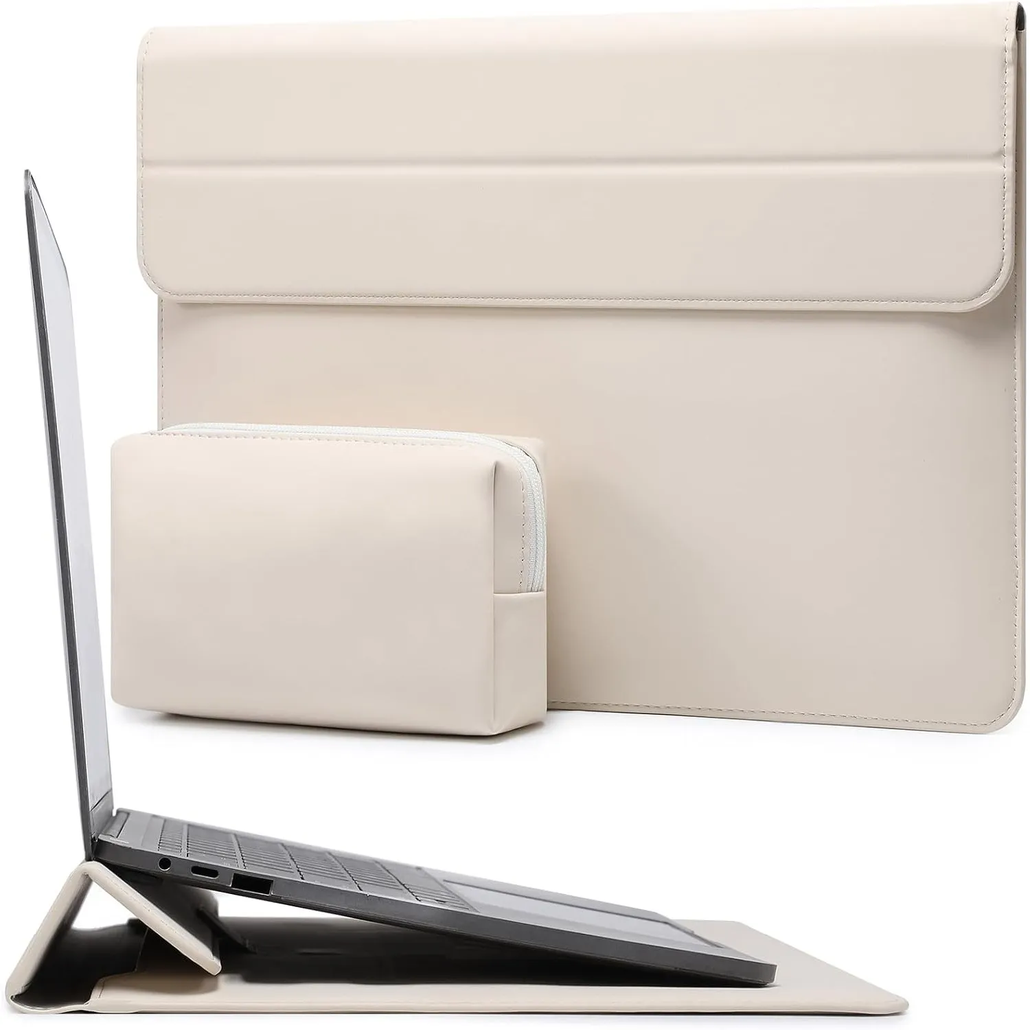 HYZUO 13 Zoll Laptoptasche mit Ständer für MacBook Air, Beige | für MacBook Air 13 M5-M1, 2026 13" MacBook Neo, 2026-20…