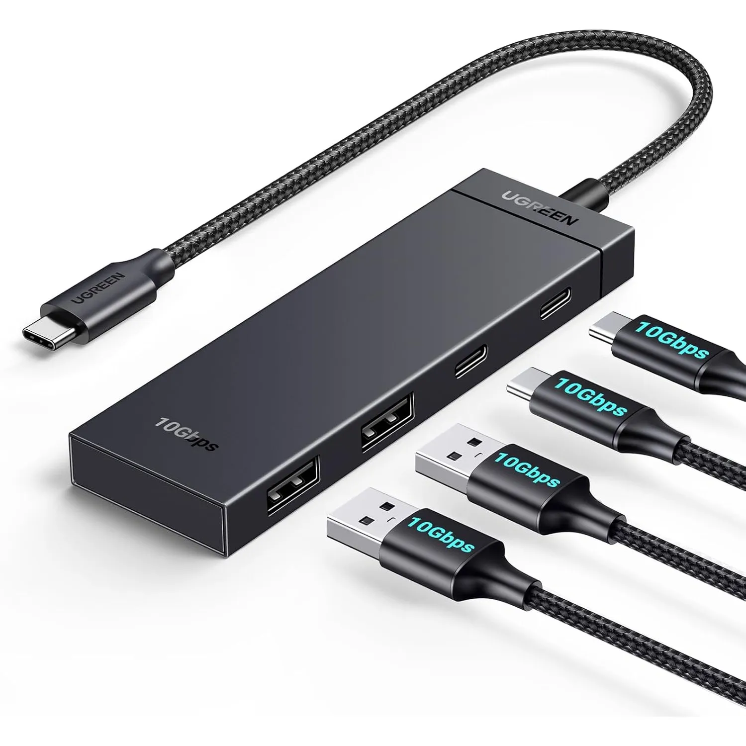 UGREEN USB C Hub 10 Gbps, Adapter mit 2 USB C und 2 USB 3.2 Ports (30cm)