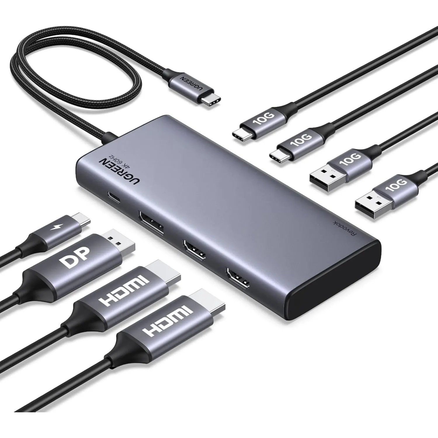 UGREEN Docking Station 2*HDMI & 1*DP 4K@60Hz USB C Hub 10Gbps