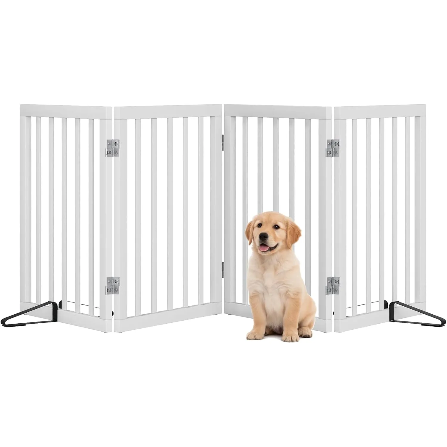 Freistehende Hundegitter für Türen, Faltbares Hundegitter Innen, Haustiergitter für Türen Schlafzimmer, Welpengitter mi…