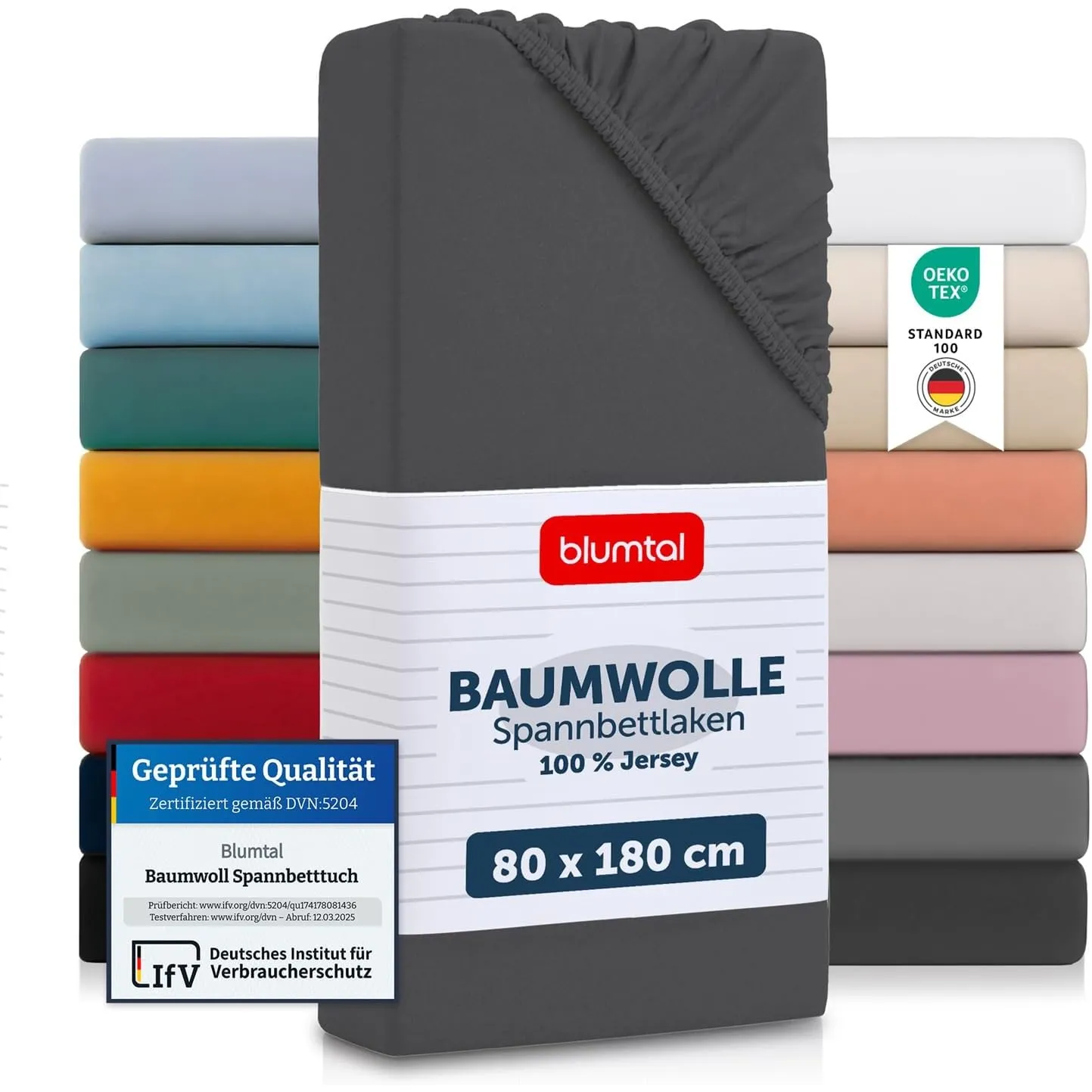Blumtal Spannbettlaken 80x160-180 cm Jersey - Bettlaken 80x160 Kinder aus 100% Baumwolle - Oeko-TEX zertifiziertes Span…