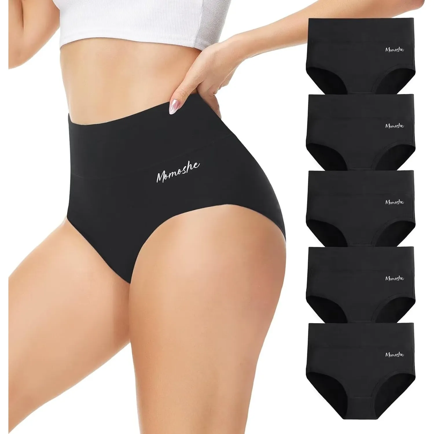 Unterhosen Damen 5er Pack Baumwolle High Waist Unterwäsche Frauen | Hoher Bund mit angenehmem Halt, volle Gesäßabdeckun…