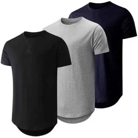 JMIERR 3 Pack T Shirt Herren Sommer Basic Einfarbig T-Shirt Baumwolle Slim Fit Hemd Kurzarm Sportwear