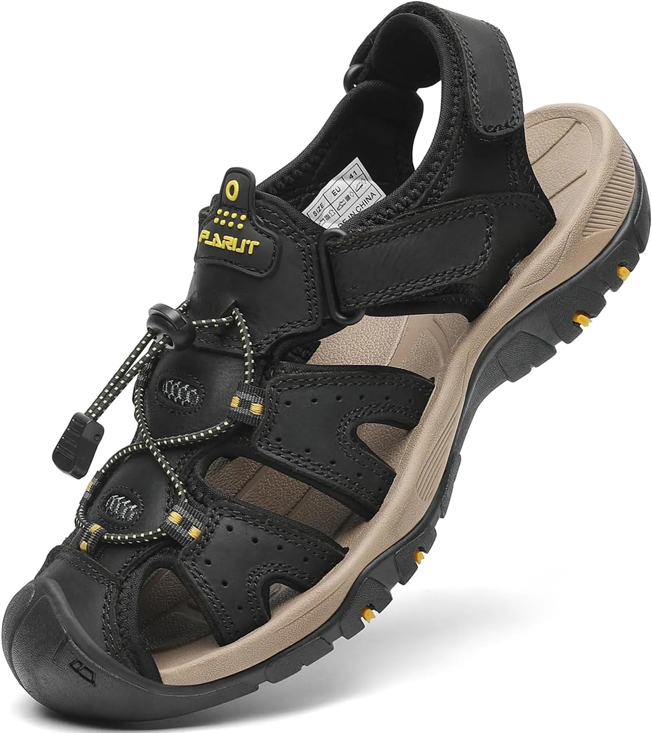 FLARUT Men’s Sandals, Outdoor Sandals, Summer Hiking Shoes, Trekking Sandals, Leather Beach Hiking Sandals, Running Sho…