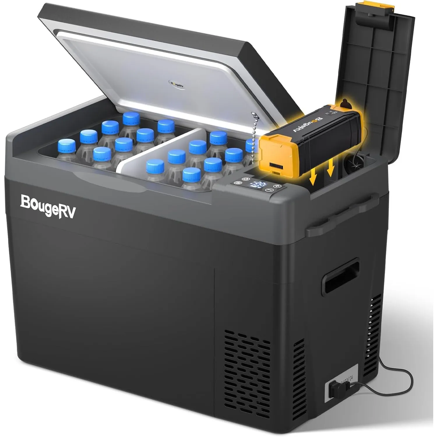 BougeRV CRPRO Kompressor Kühlbox 12v mit 277Wh Akku, 29 Liter Auto-Kühlbox(-22℃~10℃), 12/24V DC &110-240V AC Tragbarer …