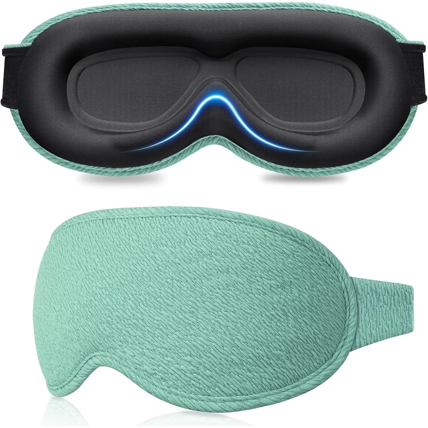 Gritin 3D Schlafmaske für Seitenschläfer Upgrade Atmungsaktive Schlafbrille | Augenmaske mit Verstellbar Gummiband, Lic…