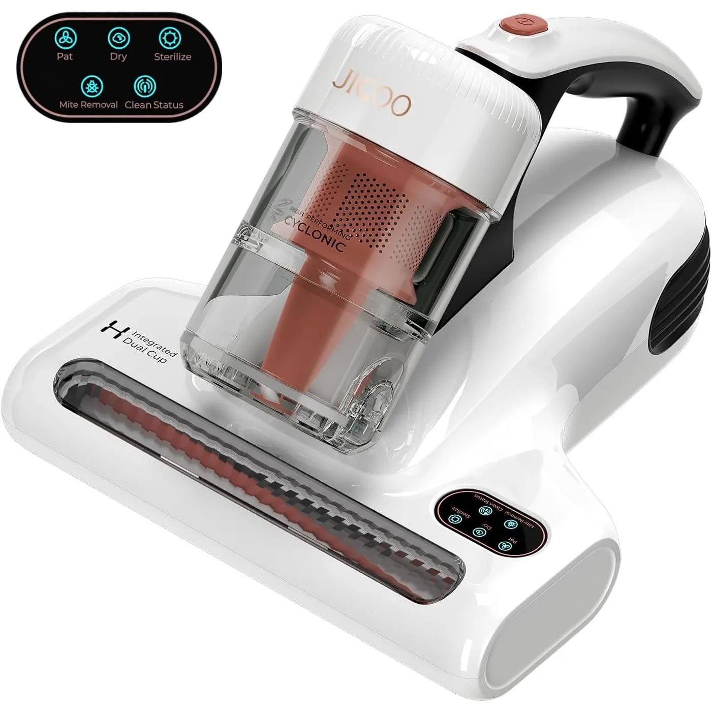 JIGOO J200 Milbensauger für matratzen mit LED-Anzeige, 500W Milbenstaubsauger mit UV-Licht und Staubmilben-Sensor, Ultr…