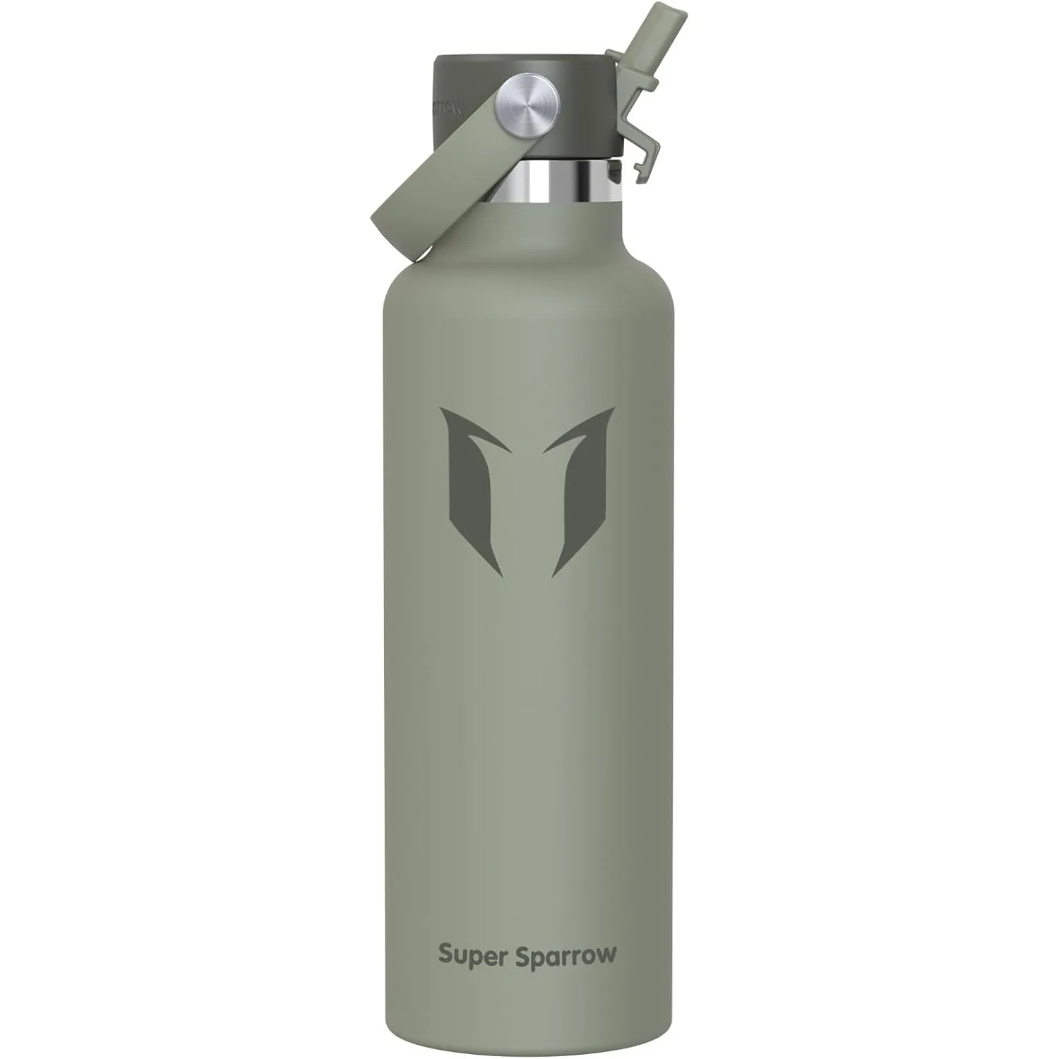Super Sparrow Trinkflasche Edelstahl - Thermobecher - 350ml, 500ml, 750ml, 1L, 1.2L - FlipFlow Trinkflaschen mit Strohh…