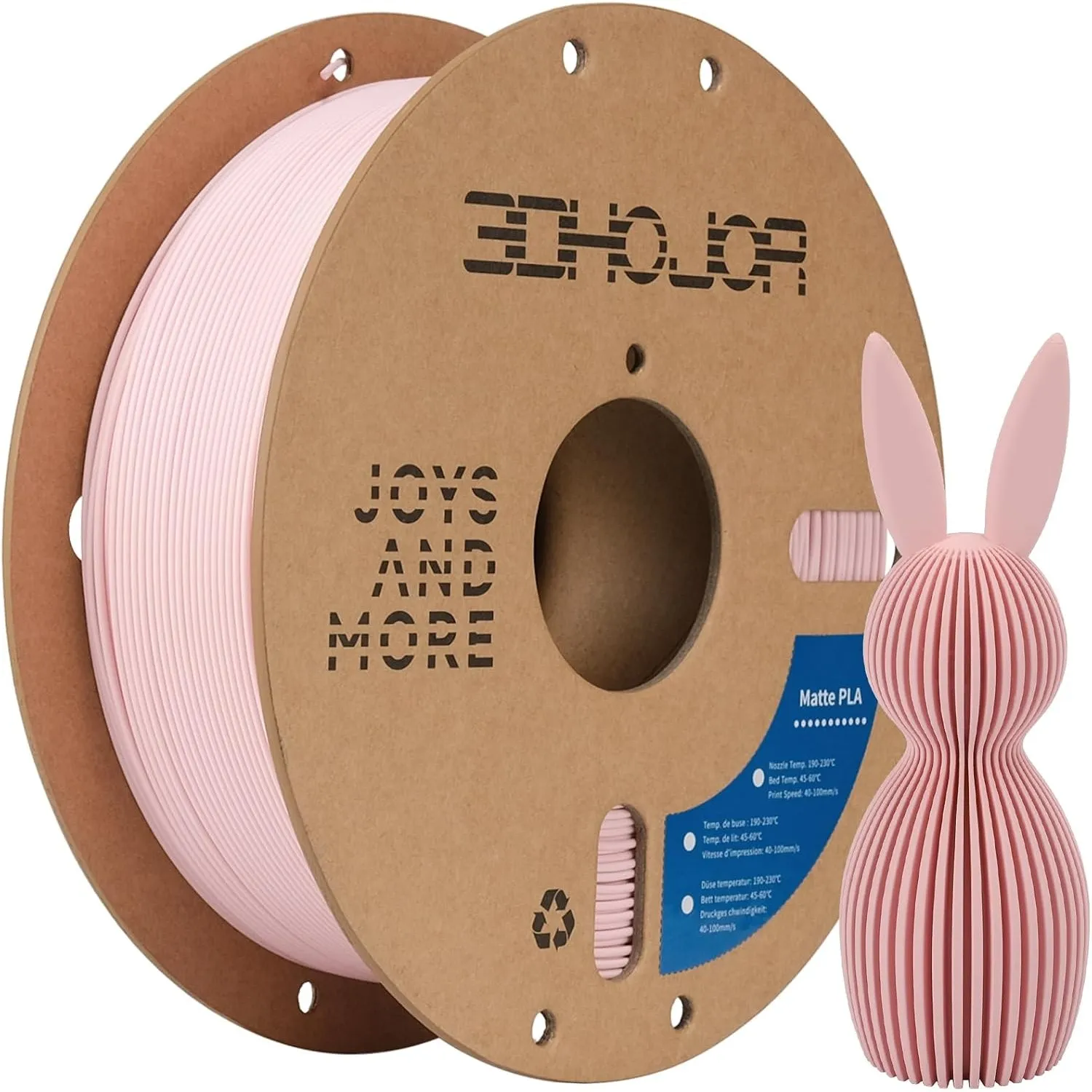 3DHoJor Matte PLA Filament Pfirsichrosa 1KG Filament PLA Pastell 1.75mm
