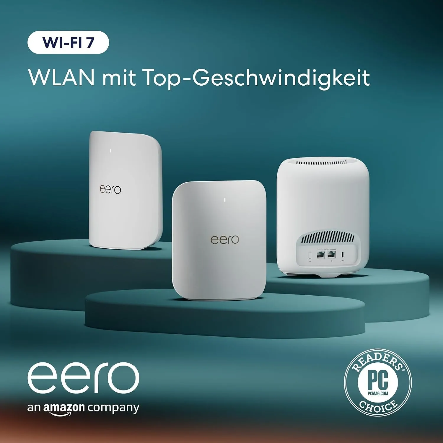 Amazon eero Pro 7 Mesh-WLAN-Router (neueste Version) | Unterstützt Internet-Geschwindigkeiten von bis zu 5 Gbit/s | WLA…
