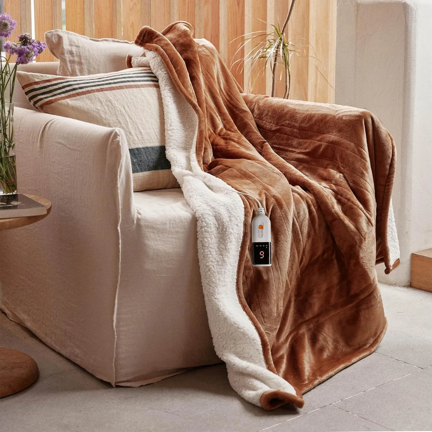 GOTCOZY Heizdecke Wärmedecke 130x180cm mit Abschaltautomatik Kekse