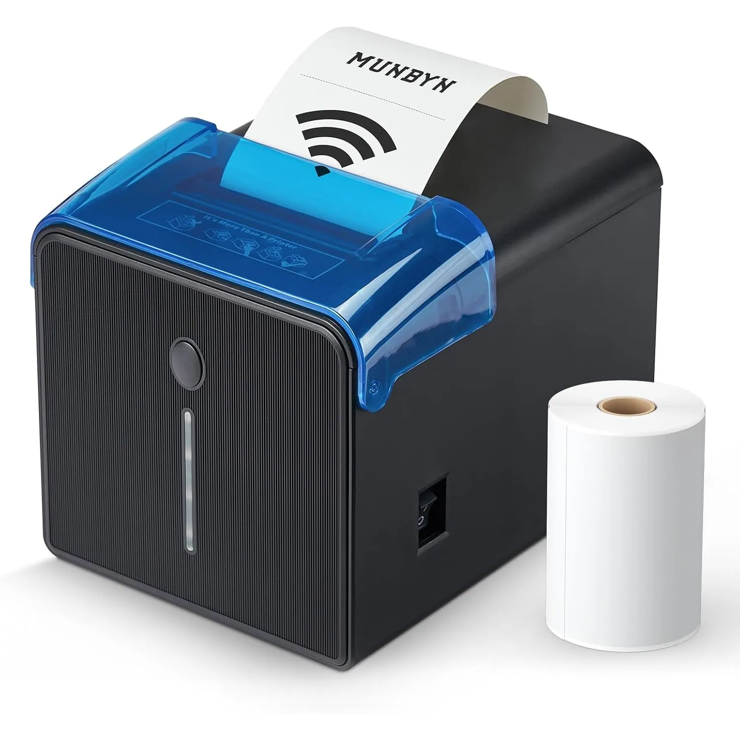 MUNBYN WLAN Belegdrucker, 80mm POS-Drucker mit USB-/LAN-/seriellen Anschlüssen, öl- und spritzwassergeschützter Abdecku…