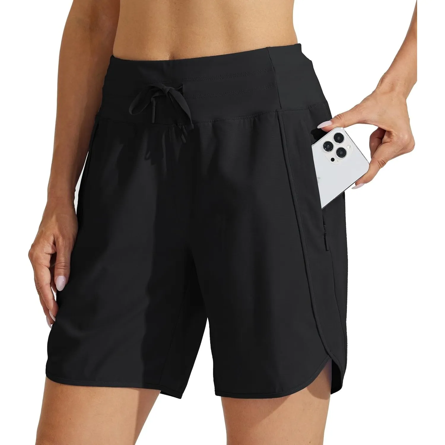 WILLIT Damen Shorts Sporthose Kurz High Waist Laufhose Sommer Laufshorts Schnelltrocknend Wanderhose Kurze Hose Sport F…