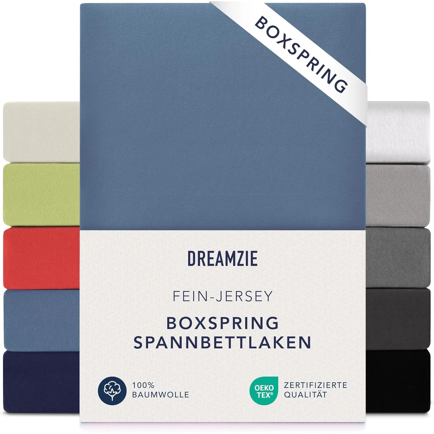 Dreamzie Premium Spannbettlaken 140x200 cm - 160x200 cm - 37cm Seitenhöhe - auch für Boxspringbett & Wasserbett - Bettl…