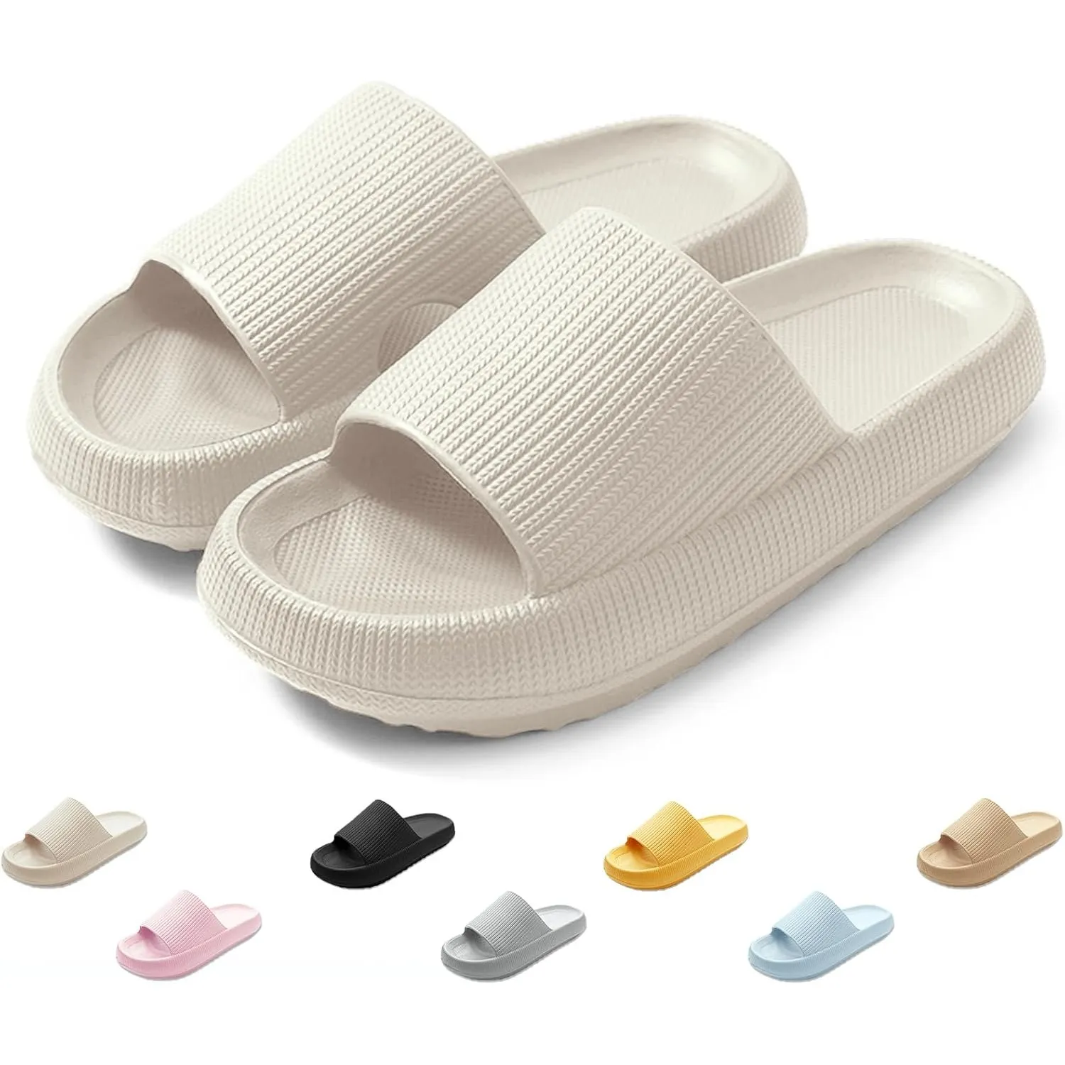 QJJQ Badeschuhe Herren Damen Cozislides Original Slippers Wolke Schlappen Super Weich rutschfest Badelatschen Hausschuh…