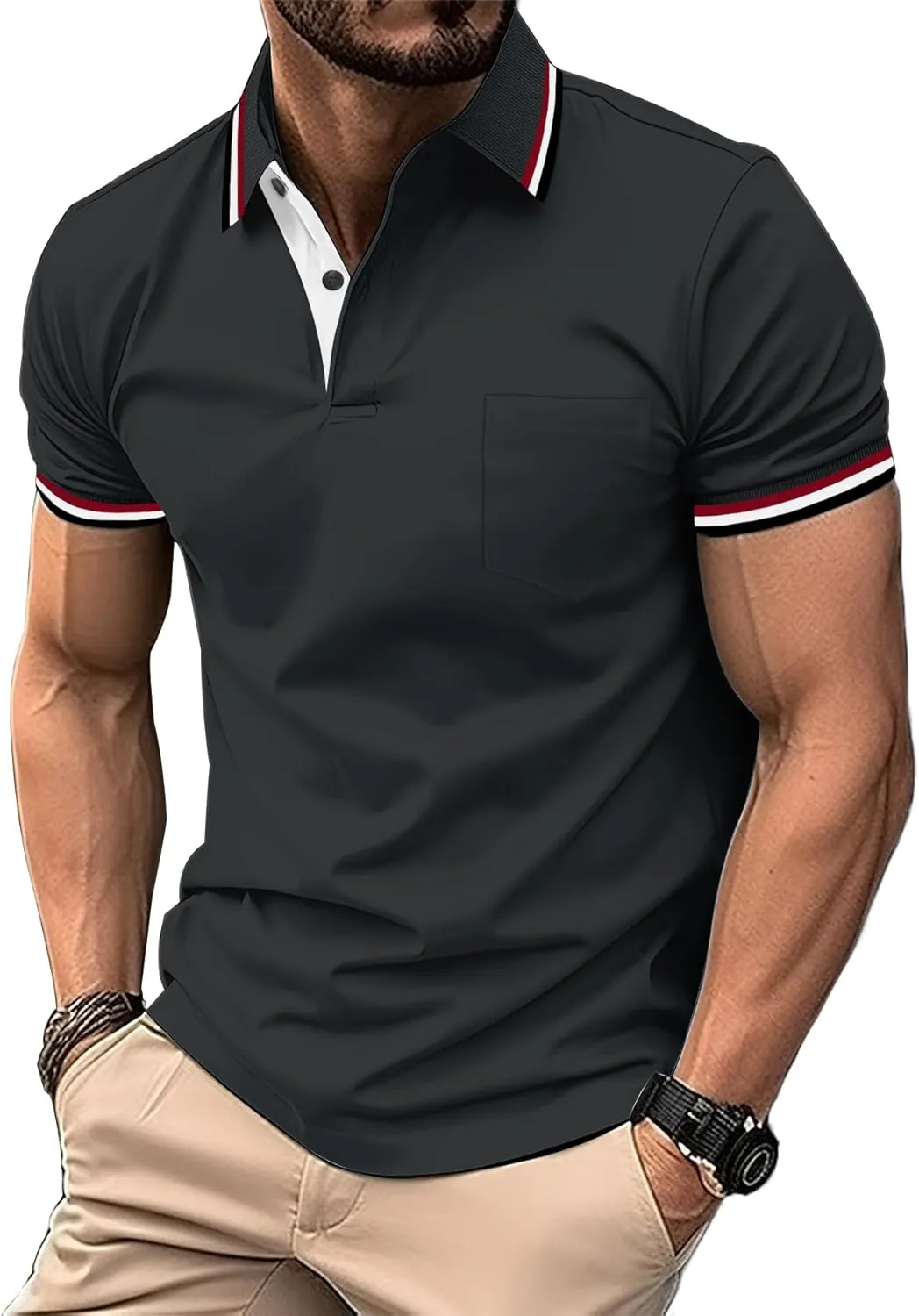 zitysport Poloshirt Herren Kurzarm Shirt Atmungsaktives Golf Polo Shirt Männer Sommer Shirts Sport Basic Slim Fit Tshir…