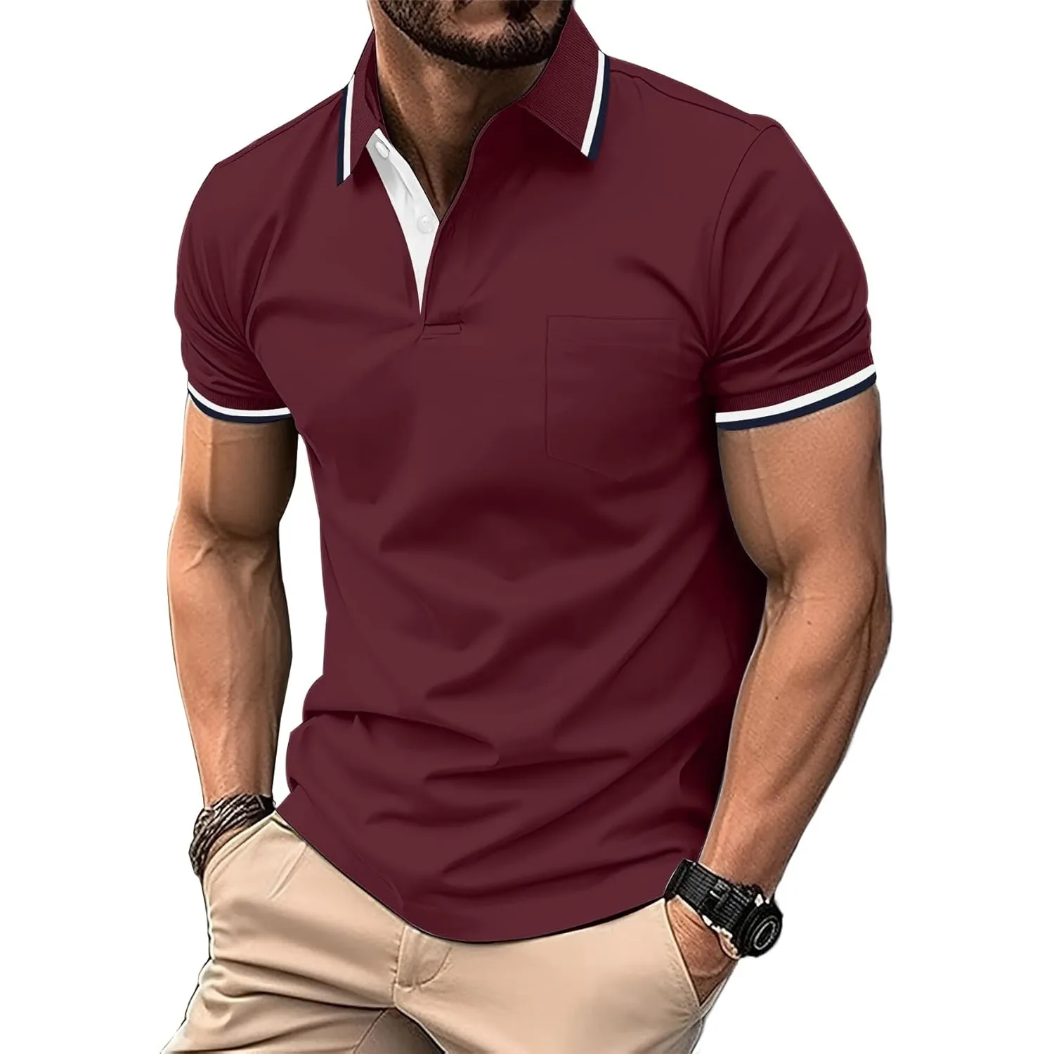 zitysport Poloshirt Herren Kurzarm Shirt Atmungsaktives Golf Polo Shirt Männer Sommer Shirts Sport Basic Slim Fit Tshir…