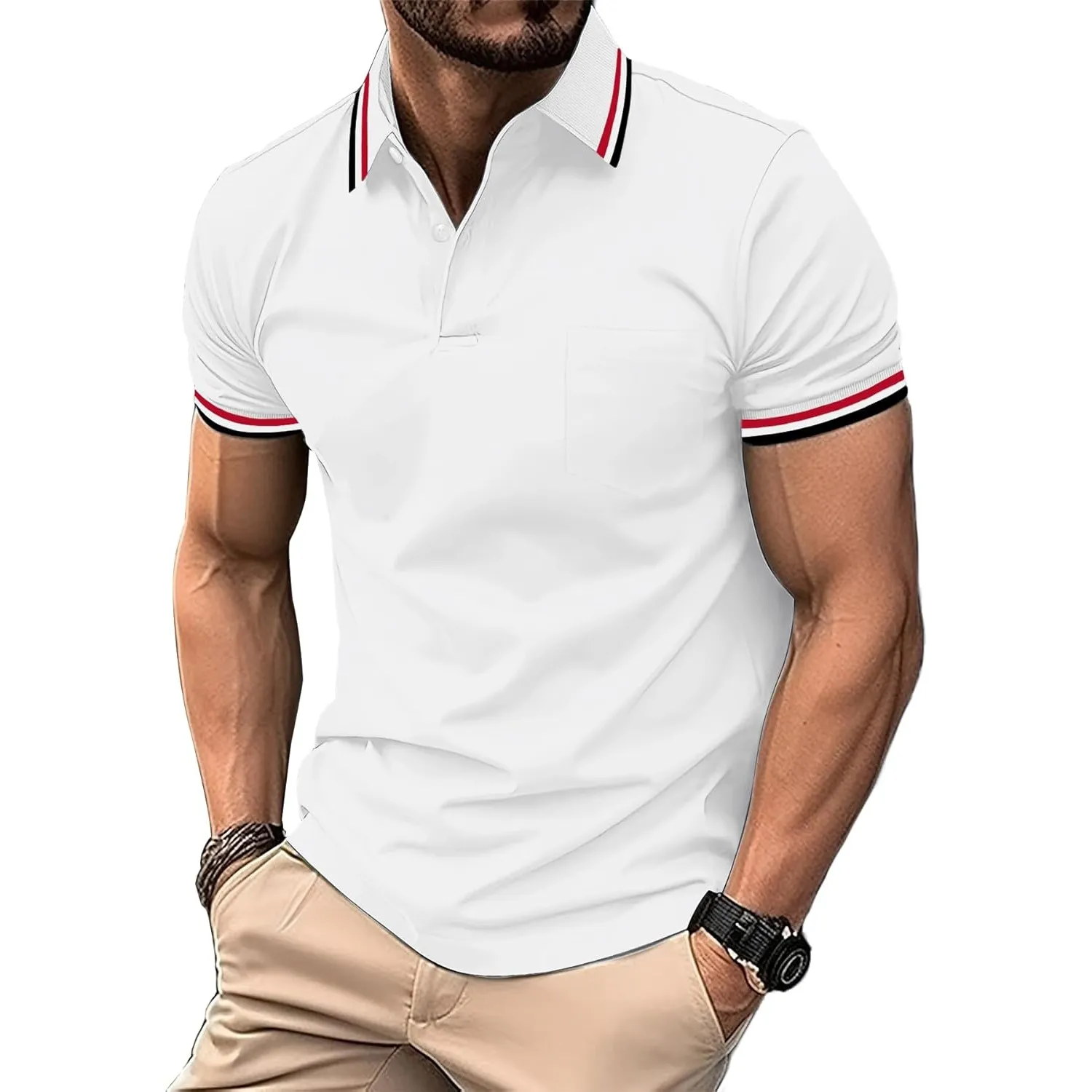 zitysport Poloshirt Herren Kurzarm Shirt Atmungsaktives Golf Polo Shirt Männer Sommer Shirts Sport Basic Slim Fit Tshir…