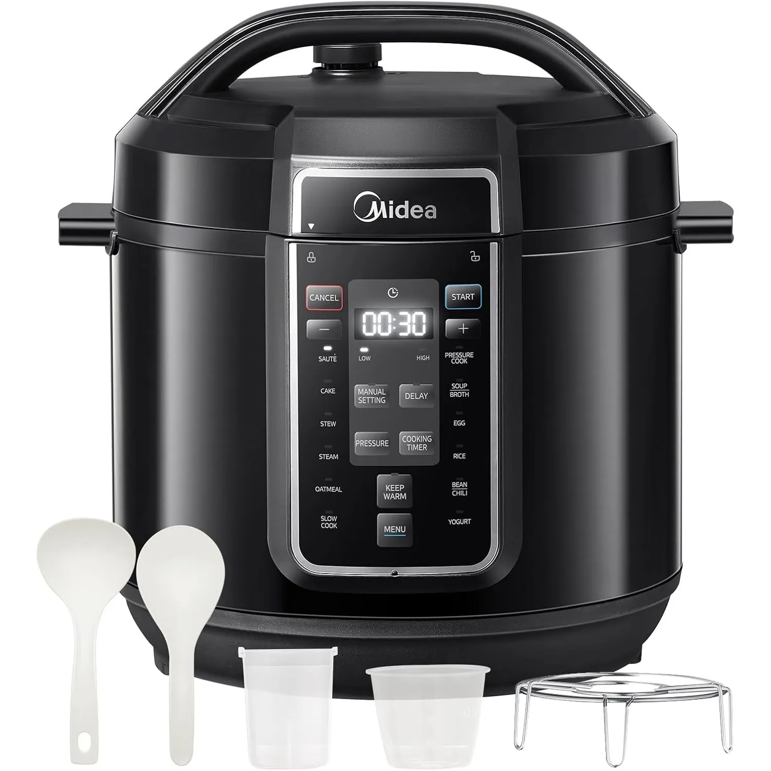 Midea Elektrischer Schnellkochtopf 9-in-1, 8L Multikocher 12 Voreinstellungen Instant, Joghurtbereiter, Reiskocher, Slo…