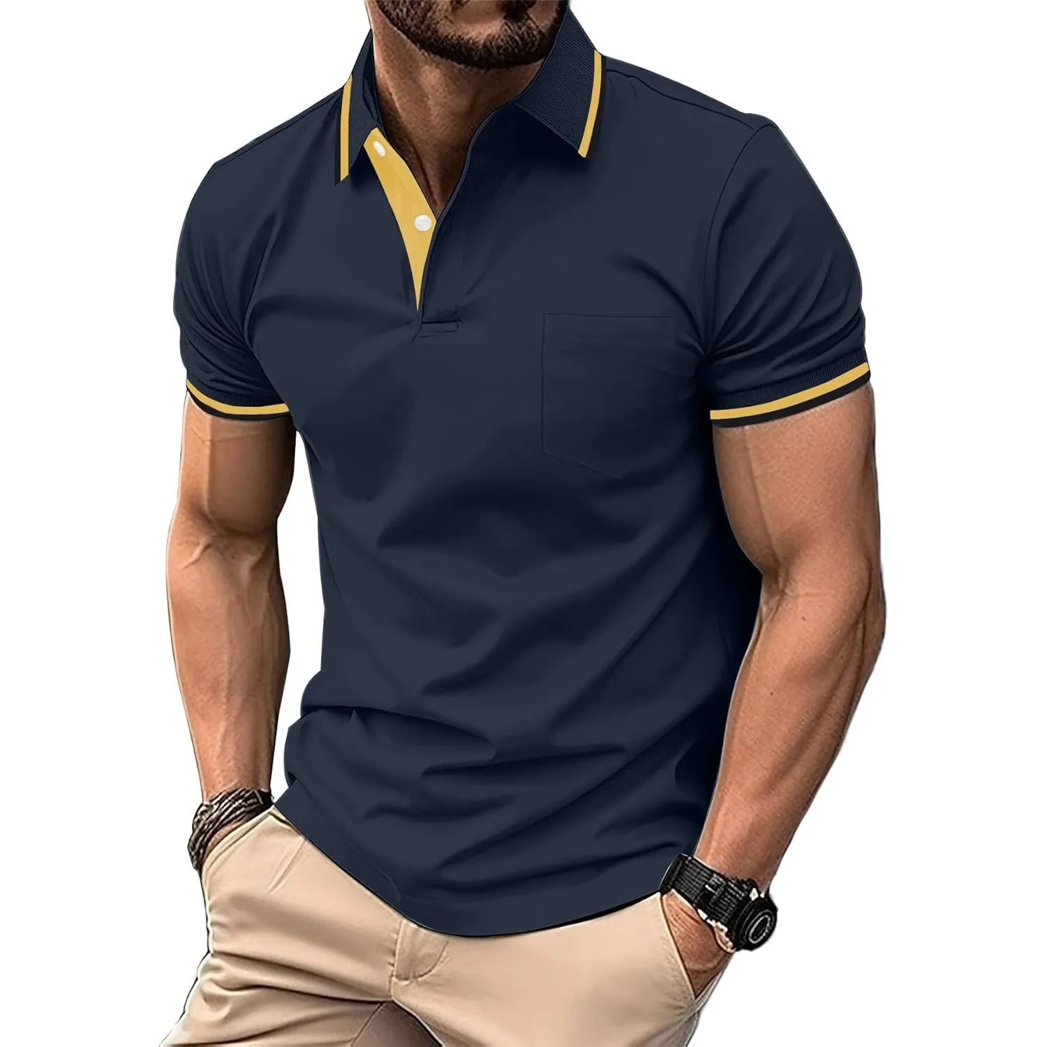 zitysport Poloshirt Herren Kurzarm Shirt Atmungsaktives Golf Polo Shirt Männer Sommer Shirts Sport Basic Slim Fit Tshir…