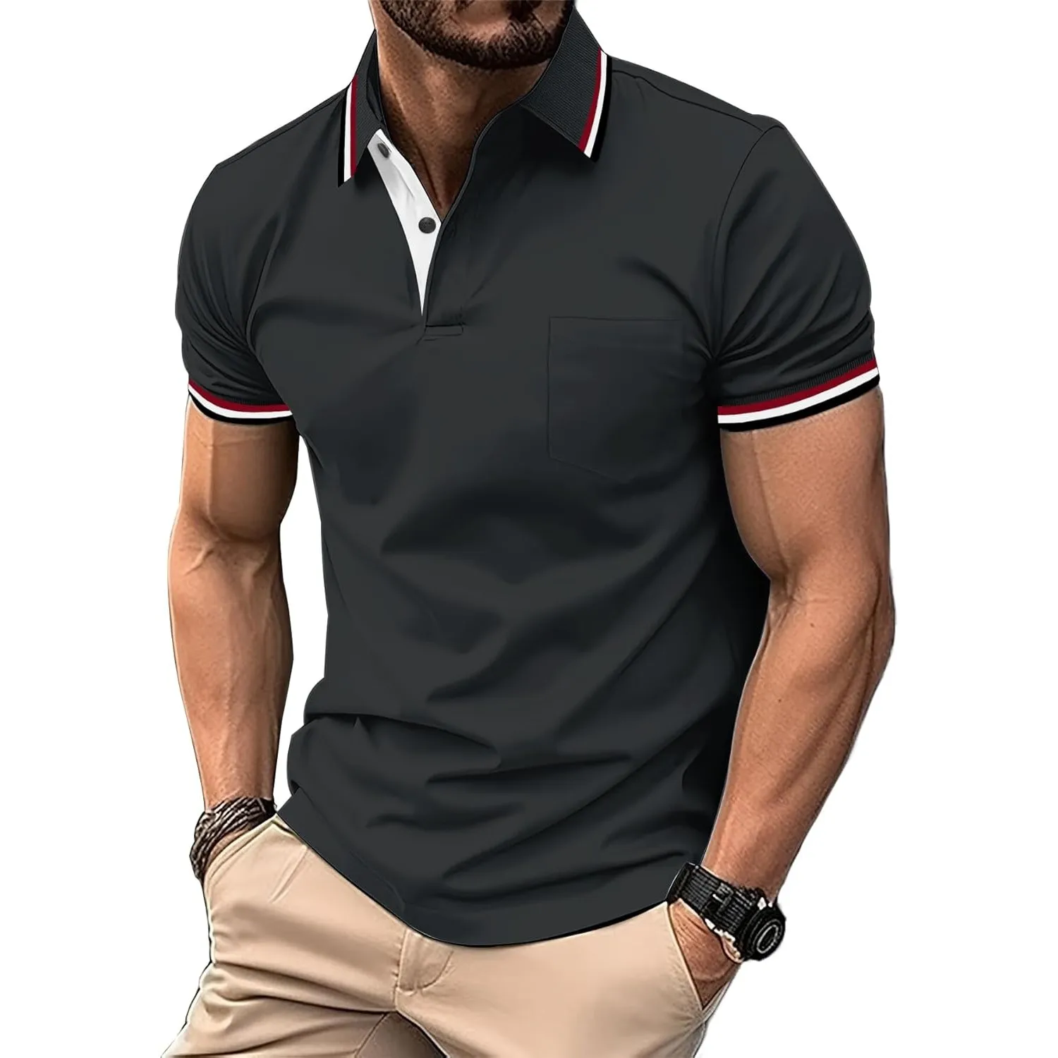 zitysport Poloshirt Herren Kurzarm Shirt Atmungsaktives Golf Polo Shirt Männer Sommer Shirts Sport Basic Slim Fit Tshir…