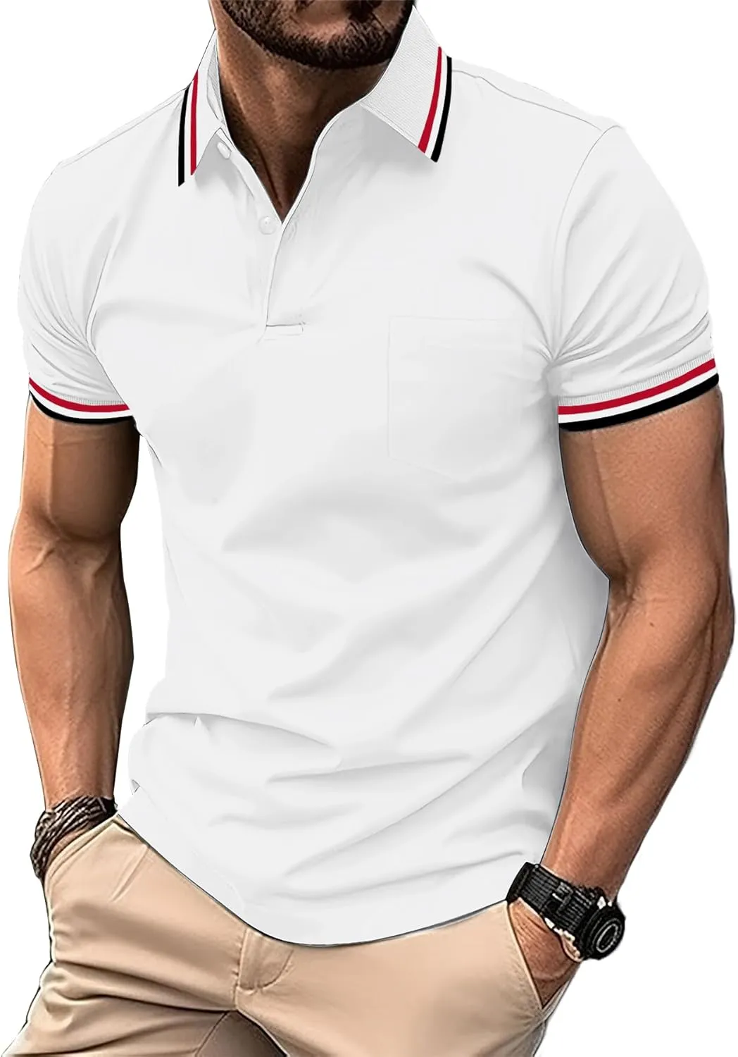zitysport Polo Shirt Men's Short Sleeve Shirt Breathable Golf Polo Shirt Men Summer Shirts Sport Basic Slim Fit T-Shirt…