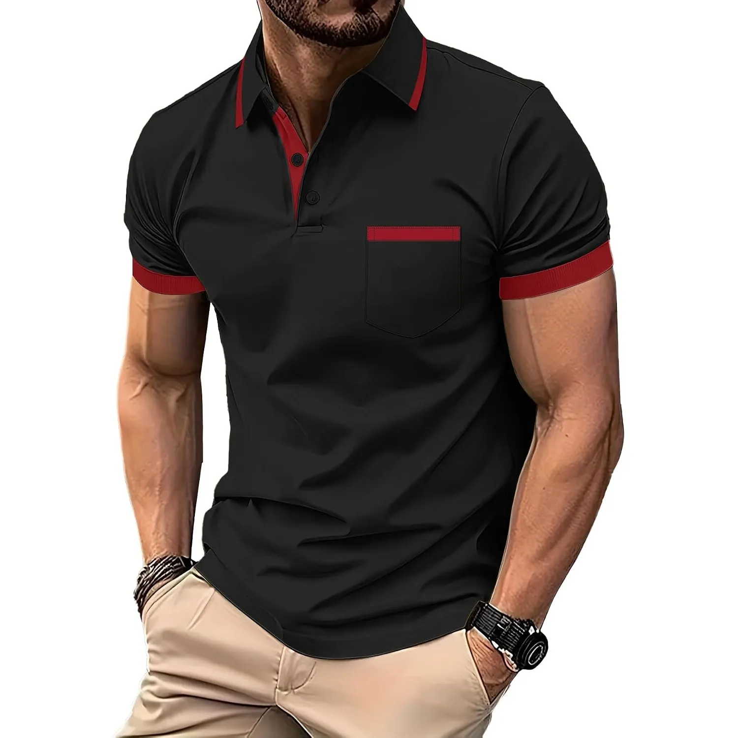 zitysport Poloshirt Herren Kurzarm Shirt Atmungsaktives Golf Polo Shirt Männer Sommer Shirts Sport Basic Slim Fit Tshir…