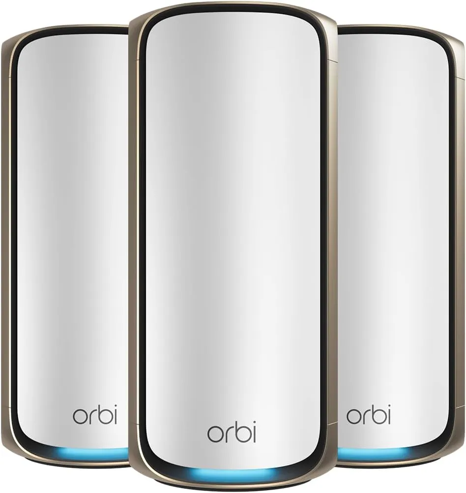 NETGEAR Orbi Serie 970 | Mesh WiFi 7 System | RBE973 | Mesh WiFi 7 Router und 2 Satelliten | Bis zu 27 Gbit/s | Abdecku…
