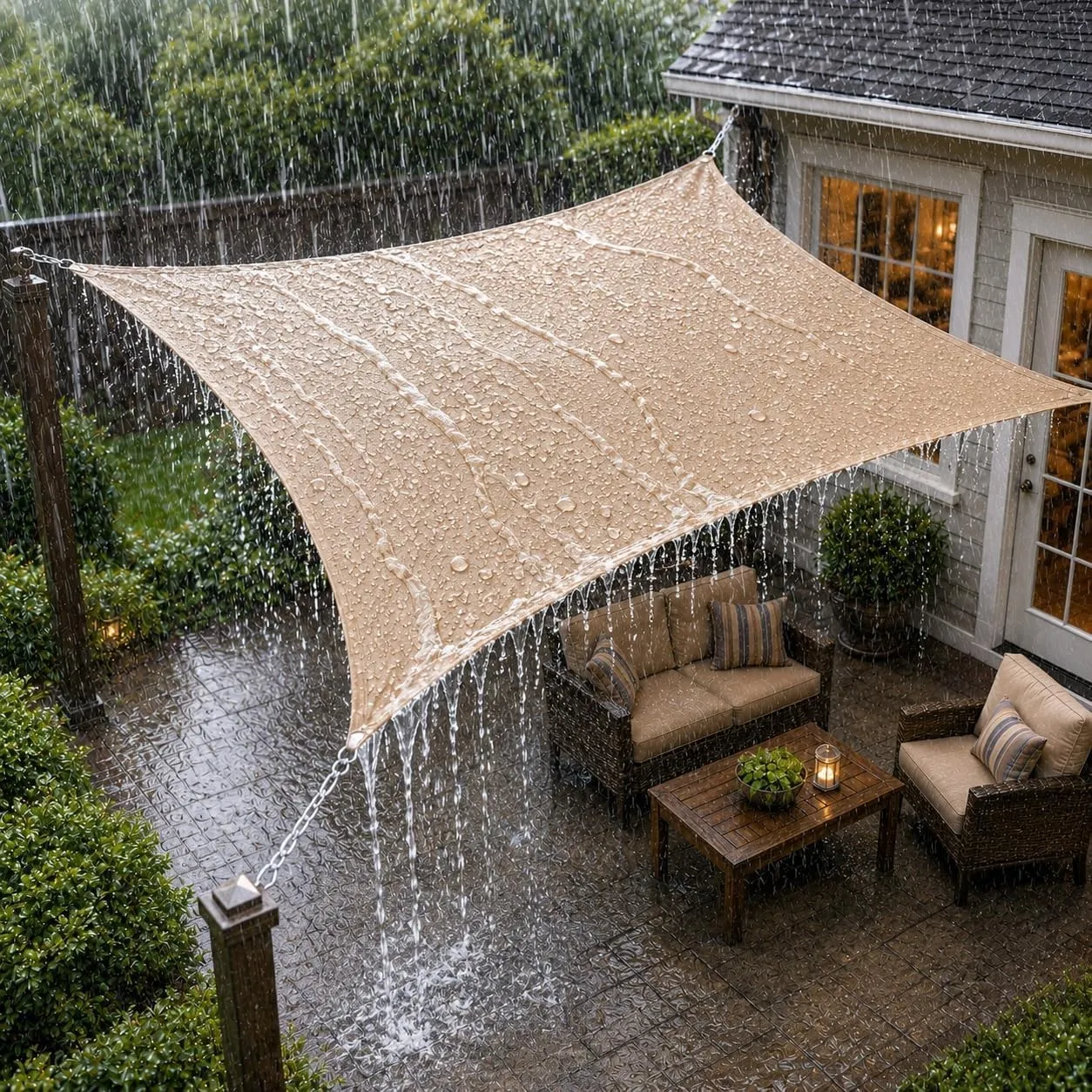 ABIUBIU Sonnensegel 3x4m, wasserdichtes Sonnensegel mit 95% UV-Schutz, ausgestattet mit Ringen aus Edelstahl 316, Schut…