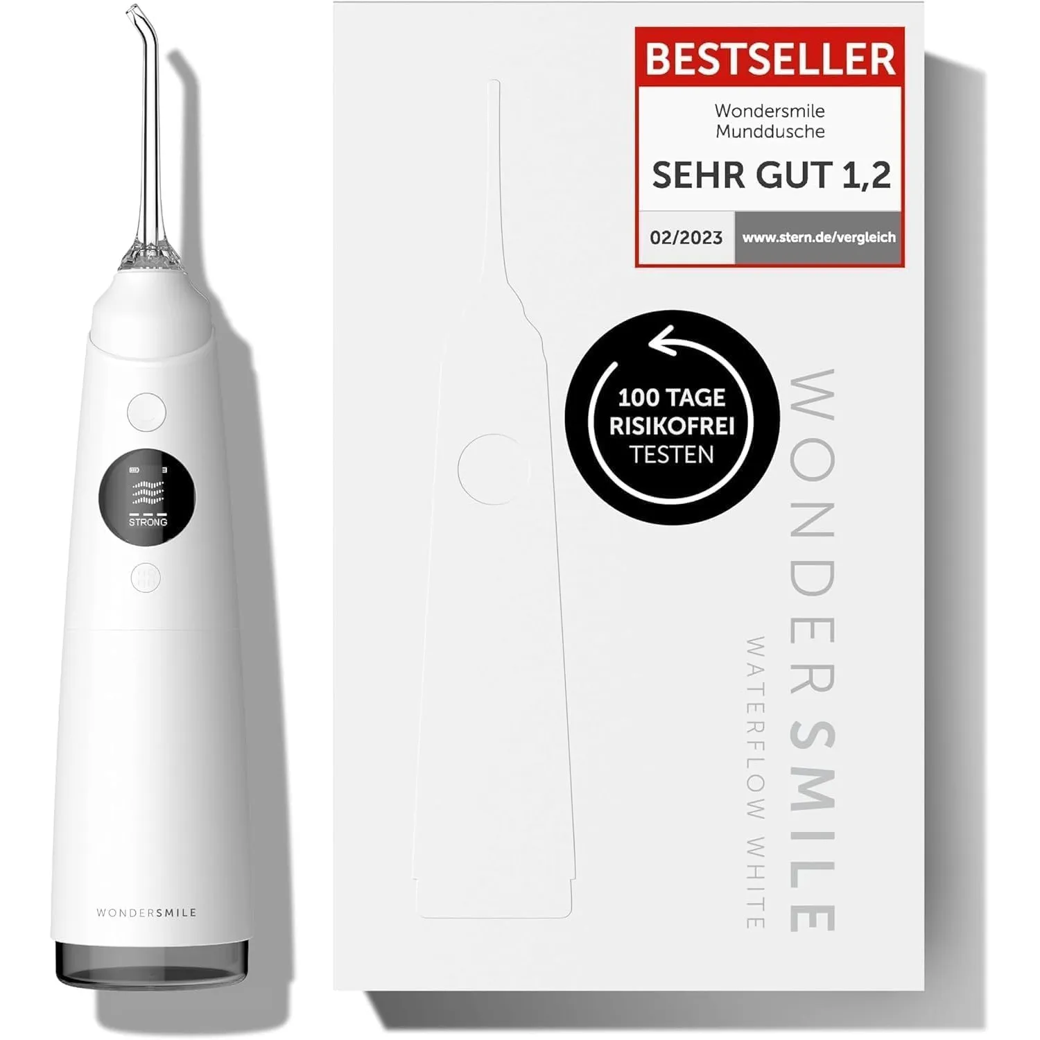 Wondersmile Munddusche PRO - Testsieger 2026-100 Tage risikofrei testen - SmoothFlow-Technologie für optimale Zahn- & Z…