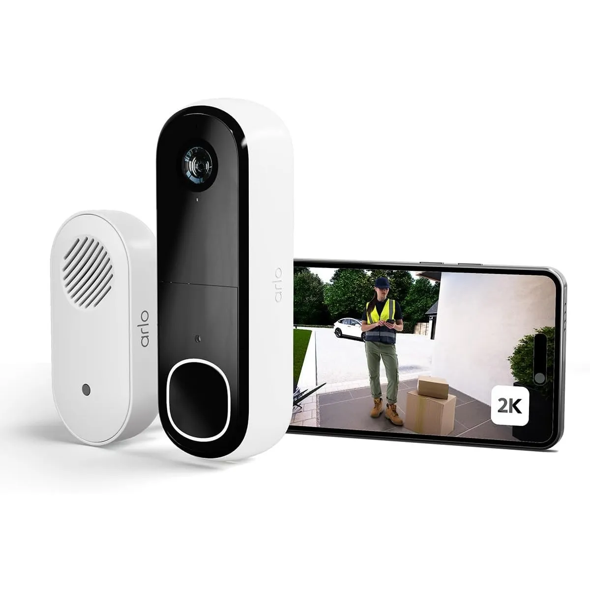Arlo 2K Video Türklingel mit Kamera & Türgong, WLAN Doorbell, kabellos