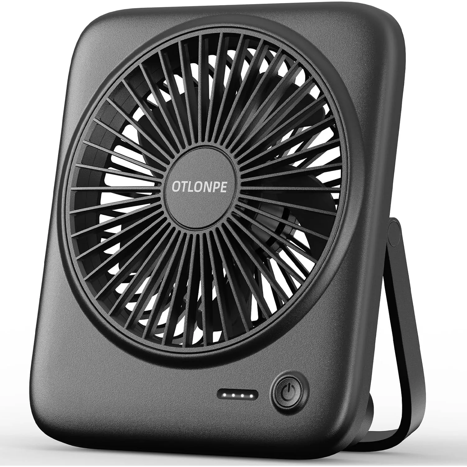 Otlonpe Tischventilator Leise, 4000mAh Akku Tisch Ventilator Tragbar, 4-Speed Tischventilatoren Klein, 180° Klappbarer …