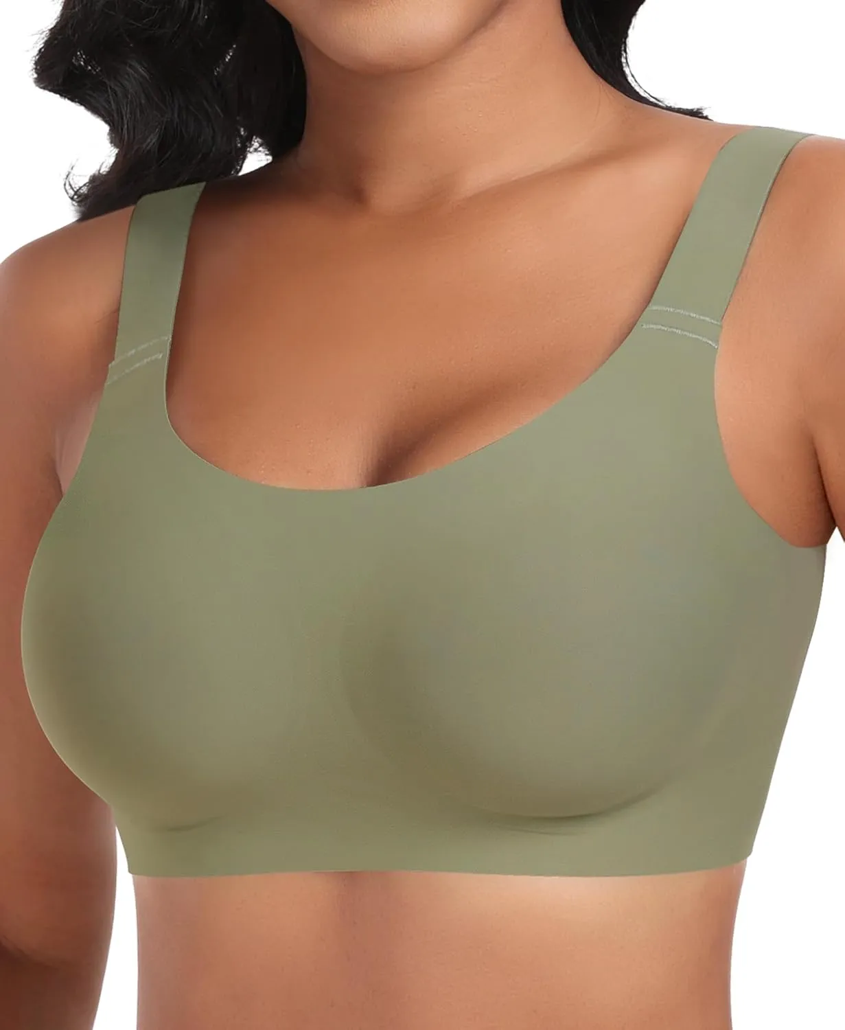 Nahtloser BH Damen Ohne Bügel Glatt Komfort Vollschalen Gepolstert Bustier Weicher BH Bequemer T-Shirt Soft BH Bra Bral…