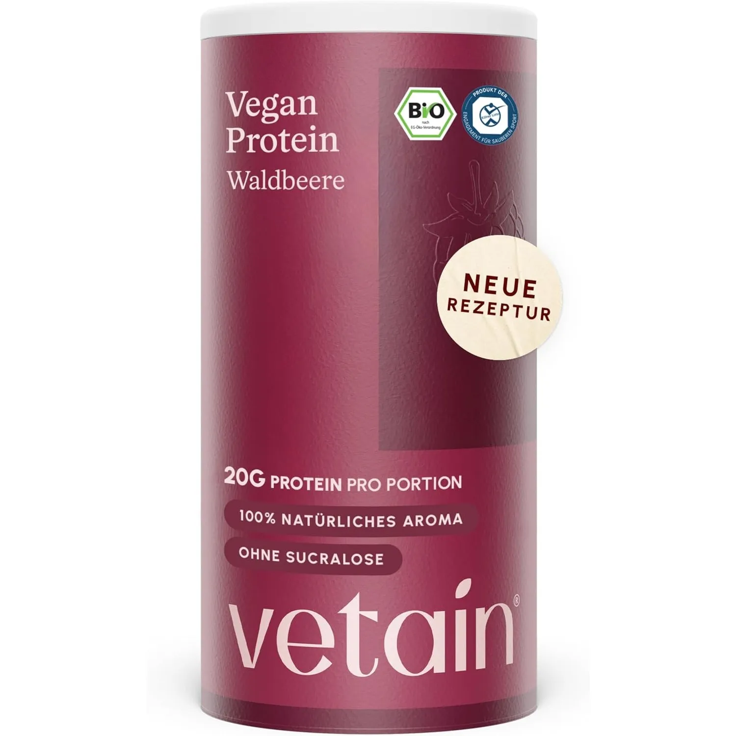 VETAIN Veganes Proteinpulver Beere - 20g Eiweiß - 100% Bio & fermentiert