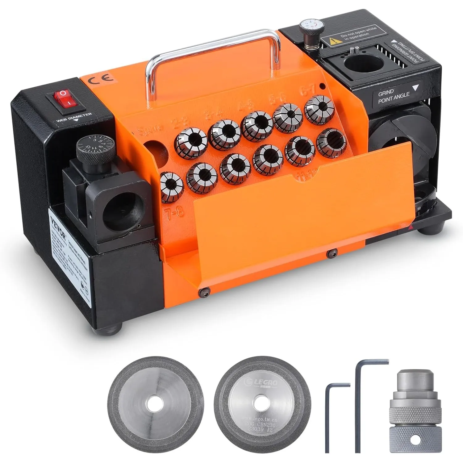 VEVOR Bohrerschleifer Schärfmaschine, 3-13 mm Bohrerspitzer Bohrerschleifmaschine MR-13B, 95°-135° Spitzenwinkel verste…