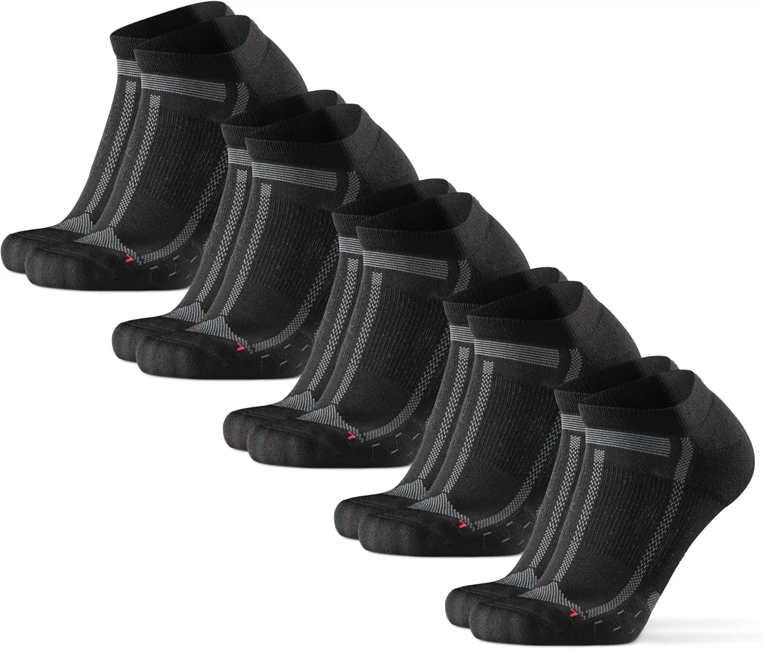 DANISH ENDURANCE Kurze Laufsocken, Sommer Sportsocken, Atmungsaktive Socken, Leichte Kompression, Gepolstert & Anti-Sch…