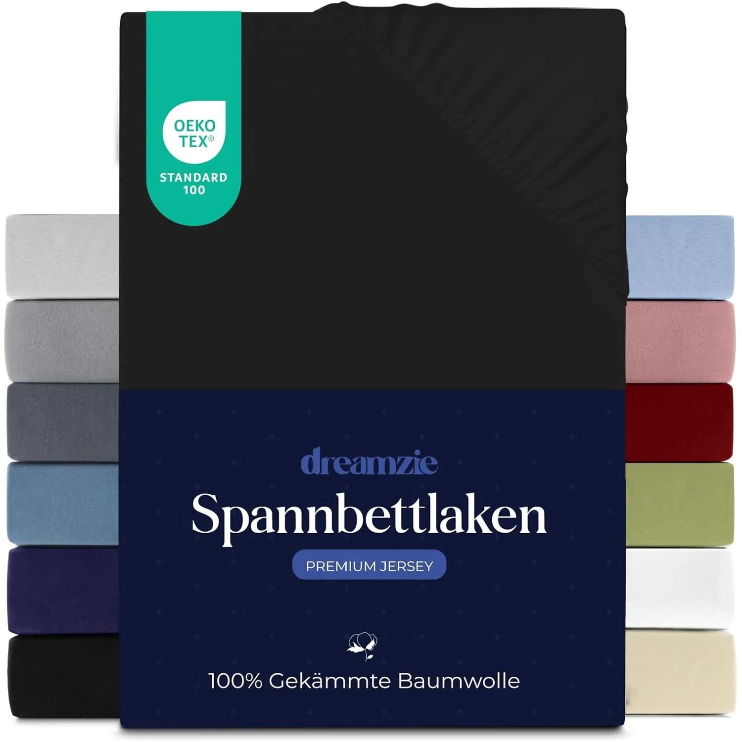 Dreamzie - Spannbettlaken - 90x200cm - 100% Gekämmte Baumwolle - Jersey