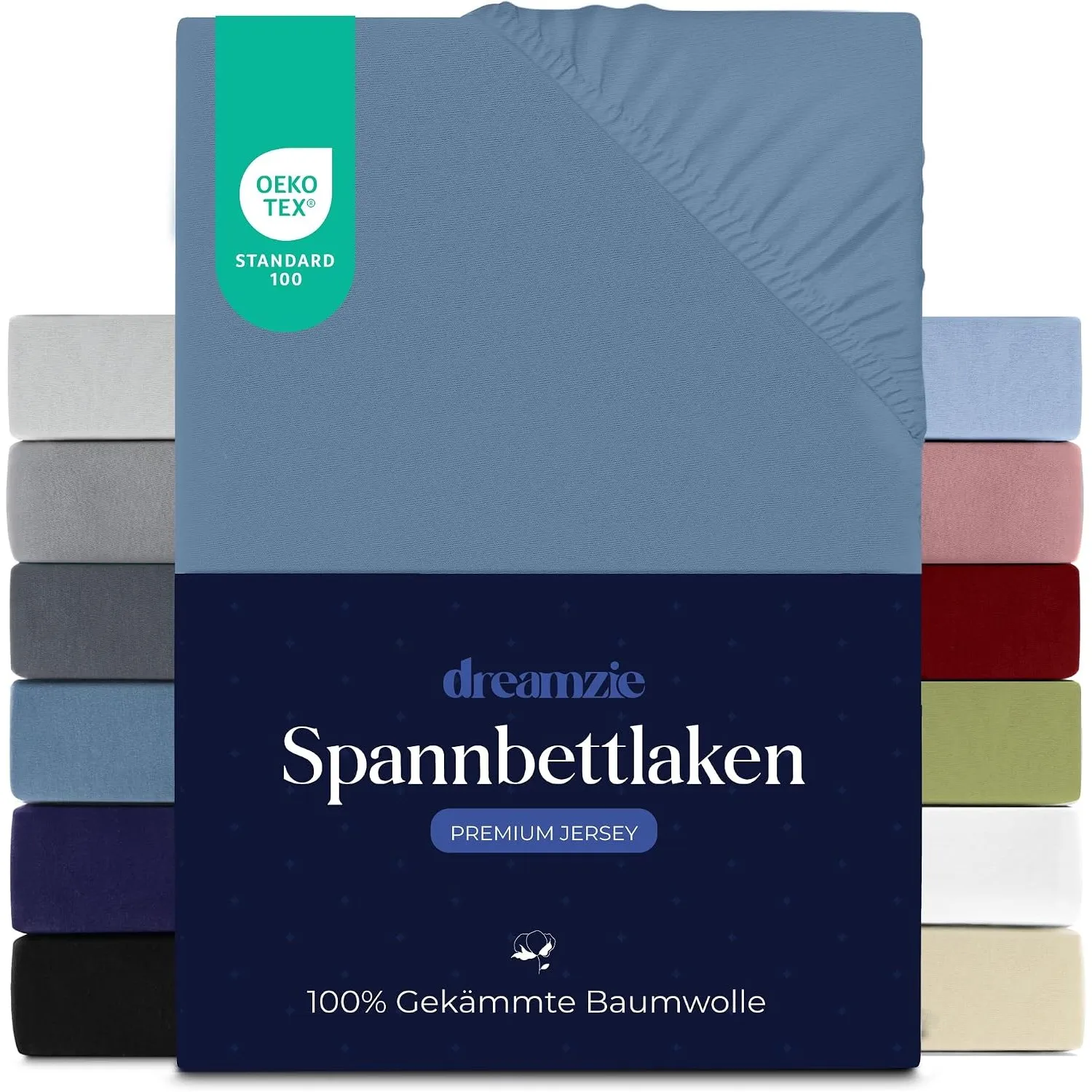 Dreamzie - Spannbettlaken - 100x200cm - 100% Gekämmte Baumwolle - Jersey